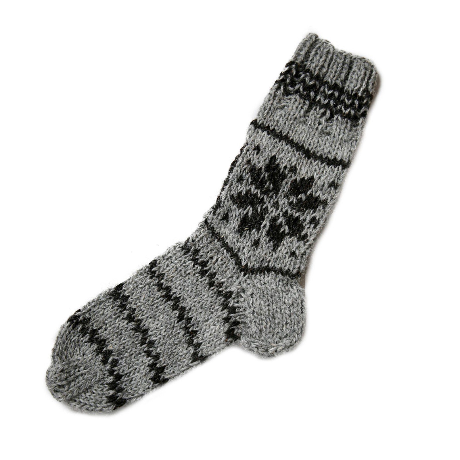 Hollert Haussocken Damen Wollsocken Stricksocken Handgestrickte Socken aus  100% Schafwolle 1 Stern Modell 2