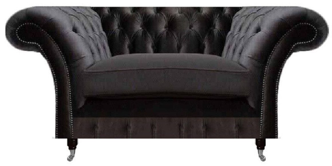 JVmoebel Chesterfield-Sessel Schwarzer Chesterfield Polstersessel mit luxuriösem Design (Sessel), Made in Europa