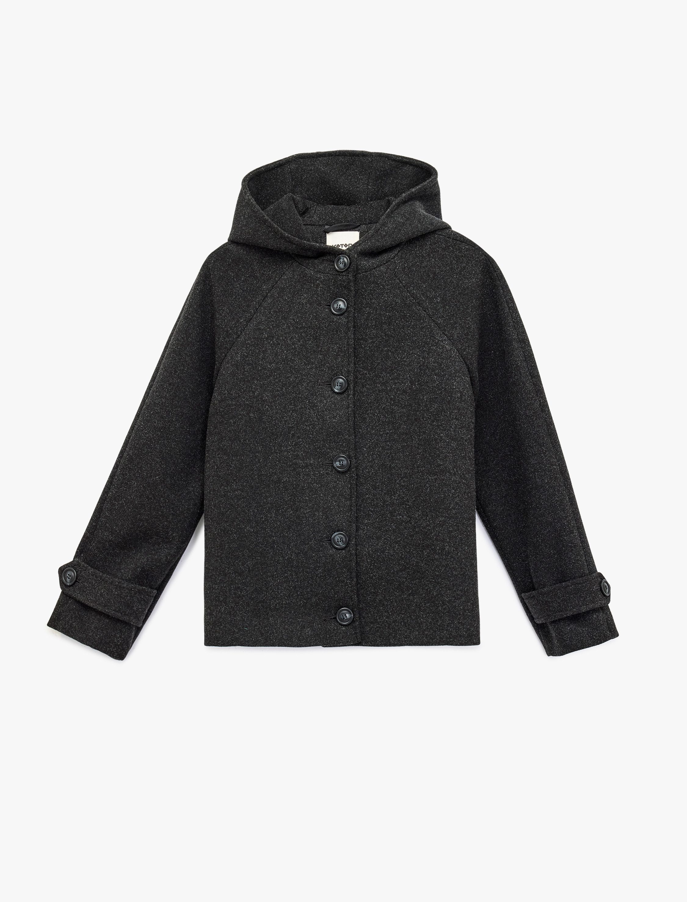 Koton Kurzjacke Koton Kapuze Wolljacke Knopfleiste