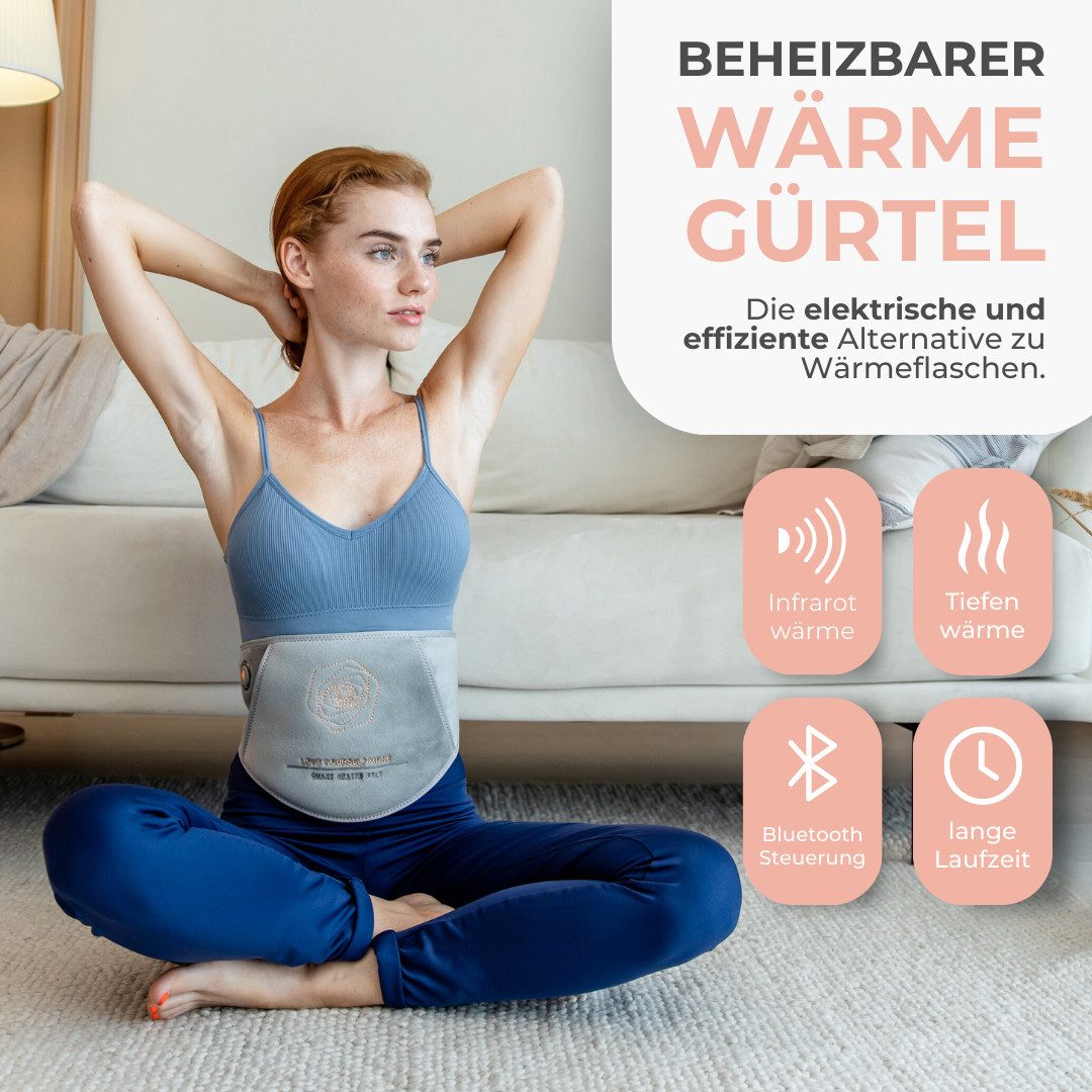 Vulpés Wärmegürtel - intelligenter Heizgürtel gegen Bauchschmerzen, Periode, Endometriose, Hautfreundliches Material, App-Steuerung, Entwickelt in Deutschland