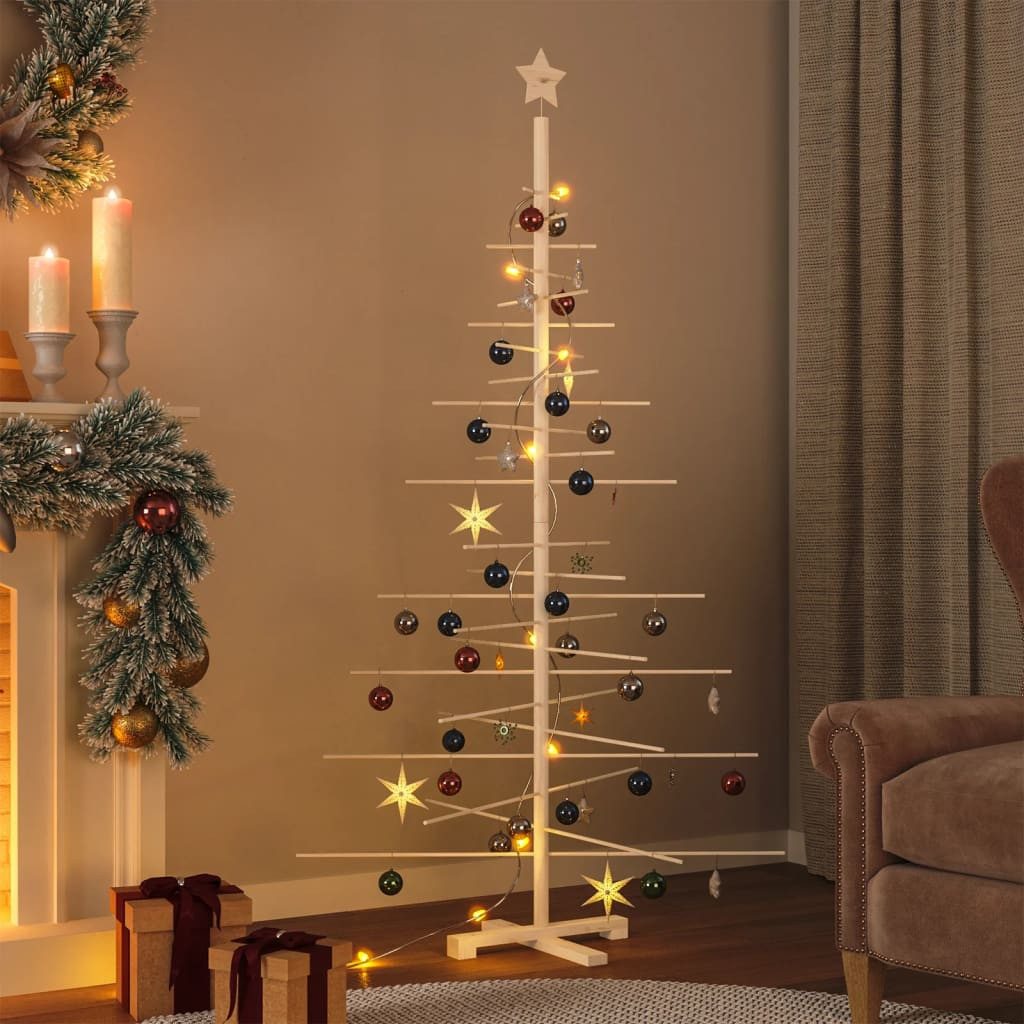 vidaXL Künstlicher Weihnachtsbaum 180 cm Weihnachtsbaum Holz zum Schmücken 180 cm Massivholz Kiefer