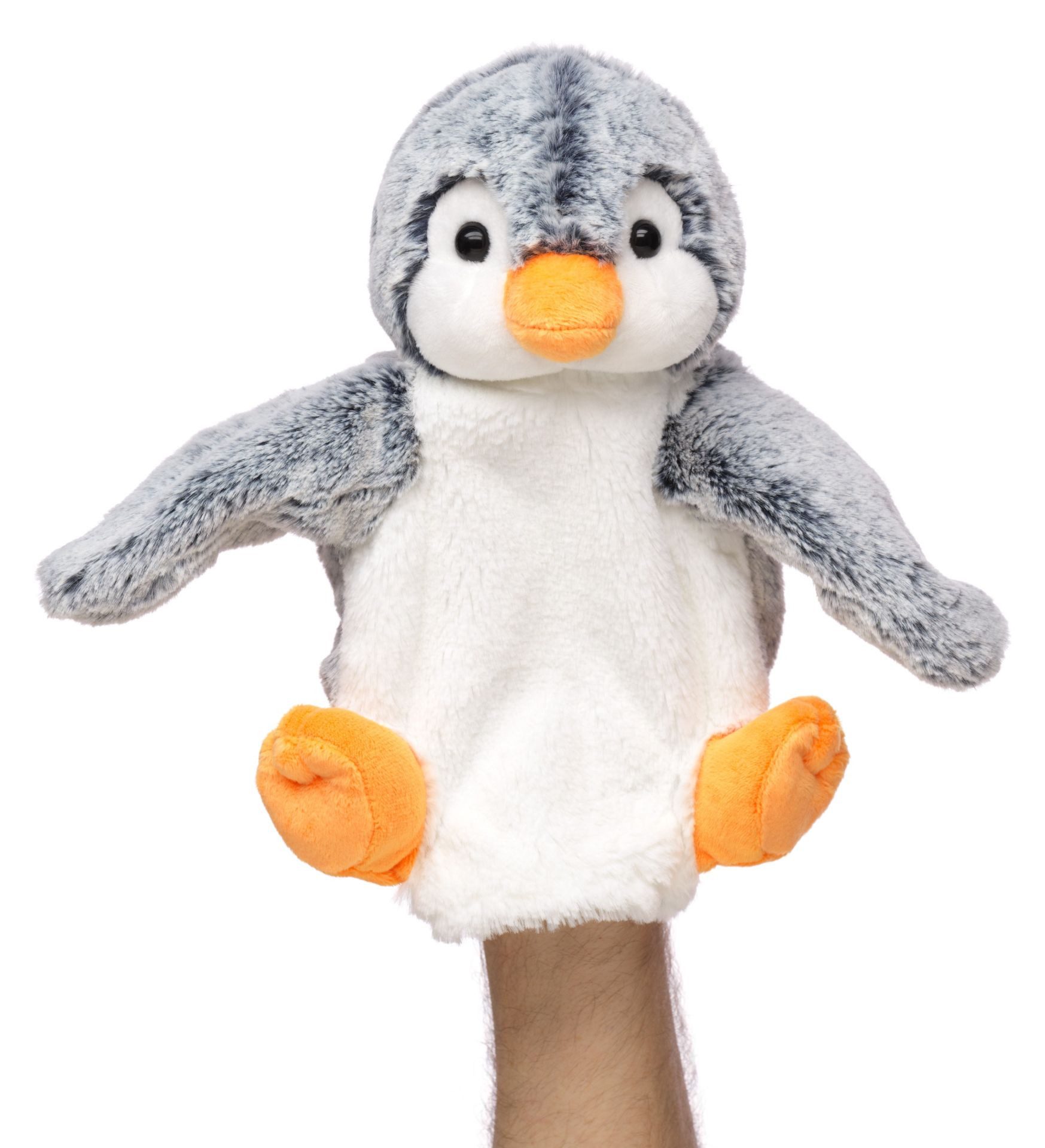 Teddys Rothenburg Kuscheltier Kuscheltier Handpuppe Pinguin 23 cm weiß/grau Plüschpinguin