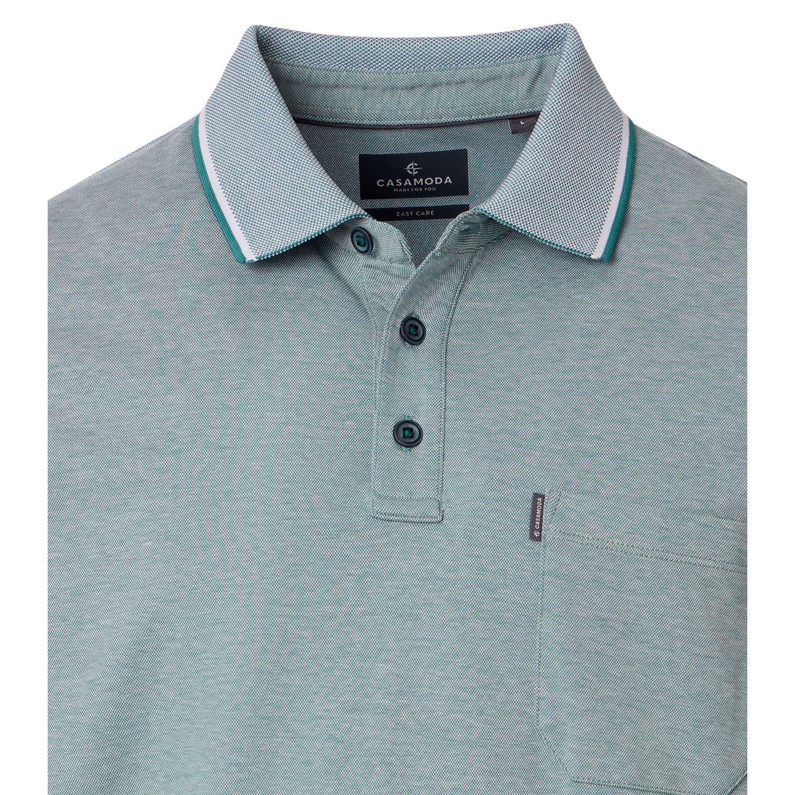 CASAMODA Poloshirt CasaModa XXL Polo salbeigrün melange "easy care"