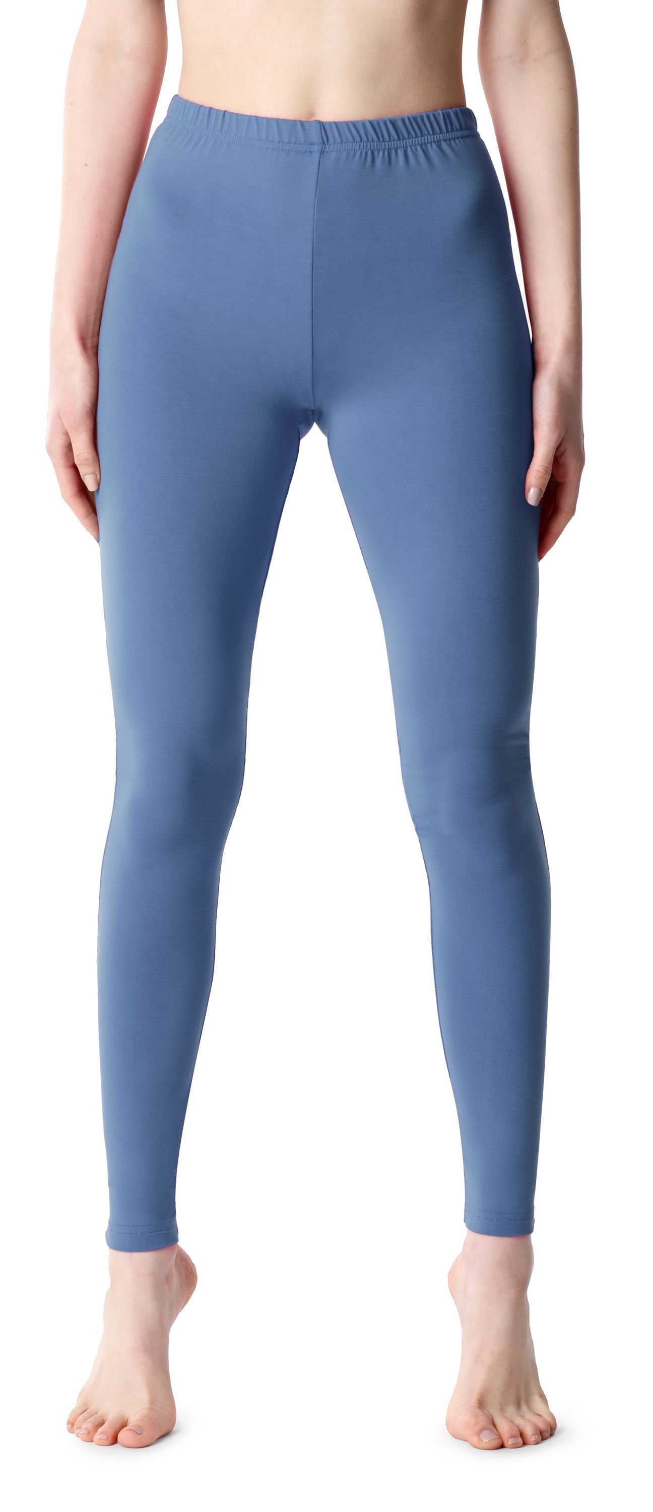 Viskose Leggings aus elastischer BLV50-203 Leggings Damen (1-tlg) Lange Bellivalini Bund Jeans