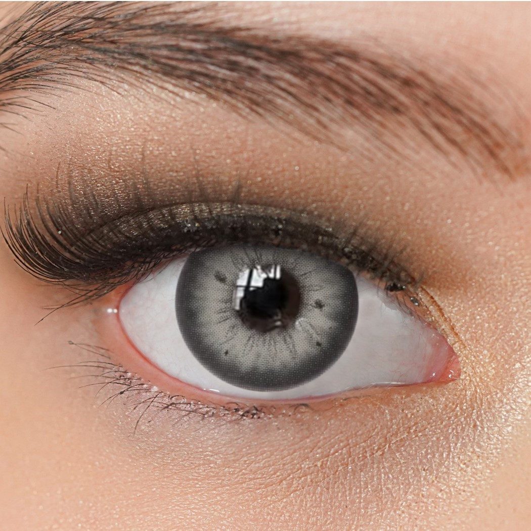 Charmiga Jahreslinsen Farbige Kontaktlinsen grau, Farblinsen ohne Stärke, Luxury Gray, Beauty