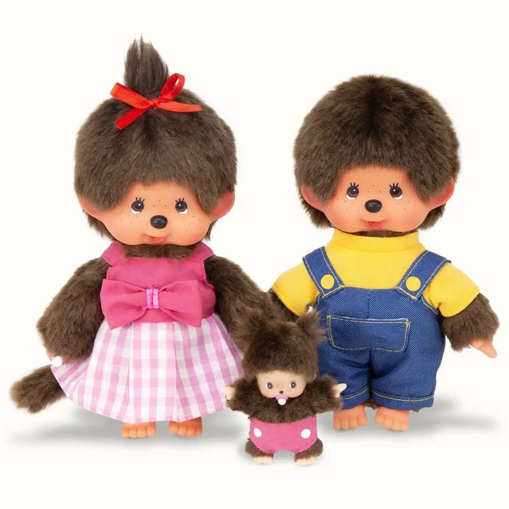 Monchhichi Plüschfigur Familien-Set Mutter, Vater & Kind 20 cm Monchhichi P günstig online kaufen