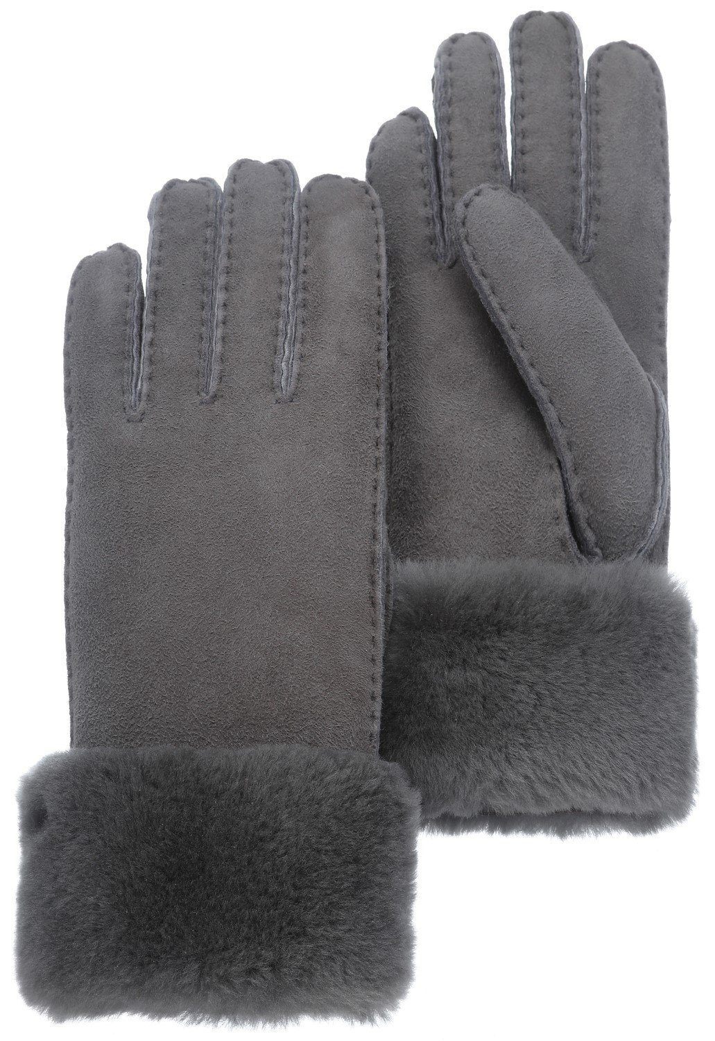 PEARLWOOD Lederhandschuhe warme Wildleder-Handschuhe Lammfell-Futter & Umschlag