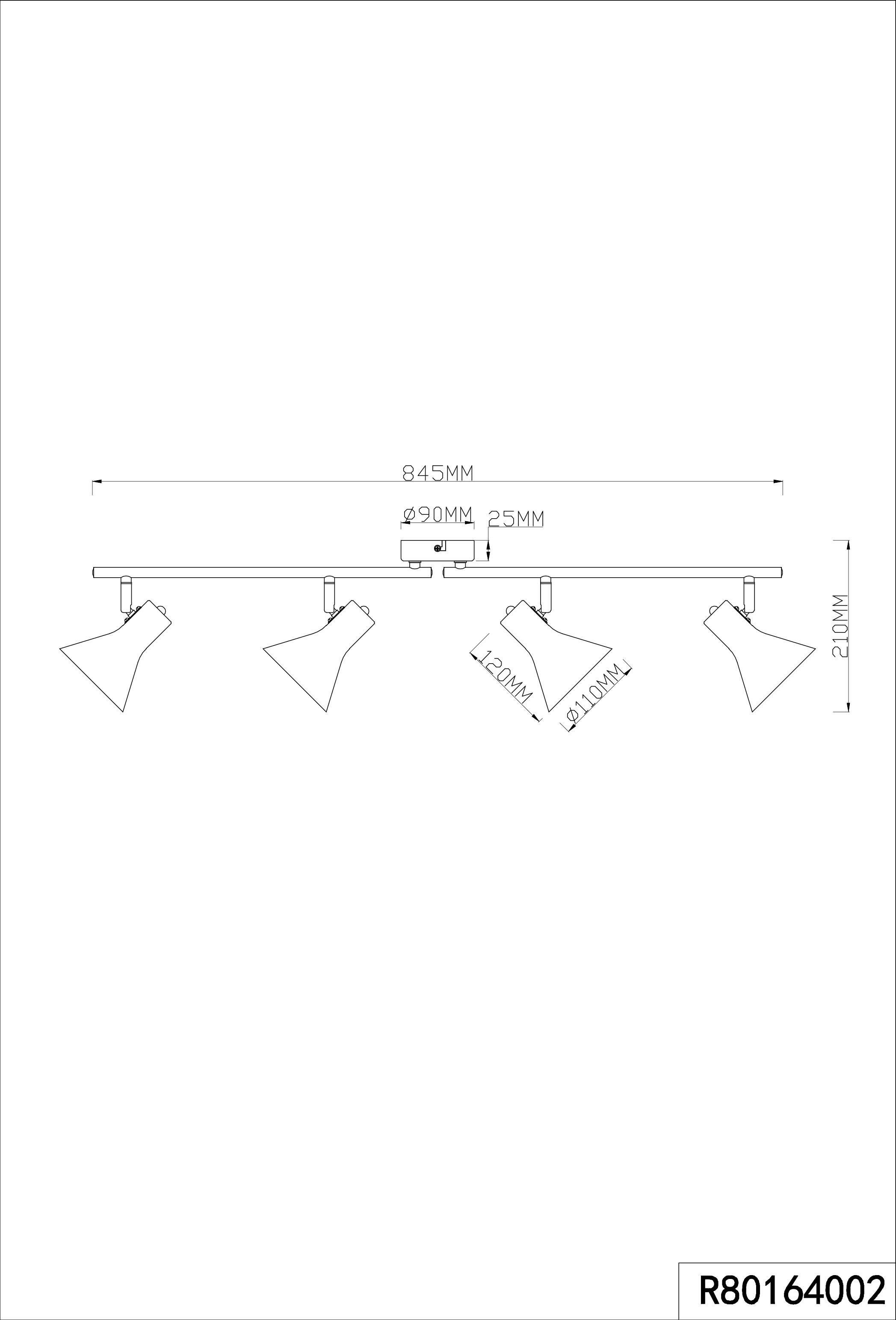 Deckenlampe ohne Leuchten TRIO NINA, Leuchtmittel, Deckenstrahler