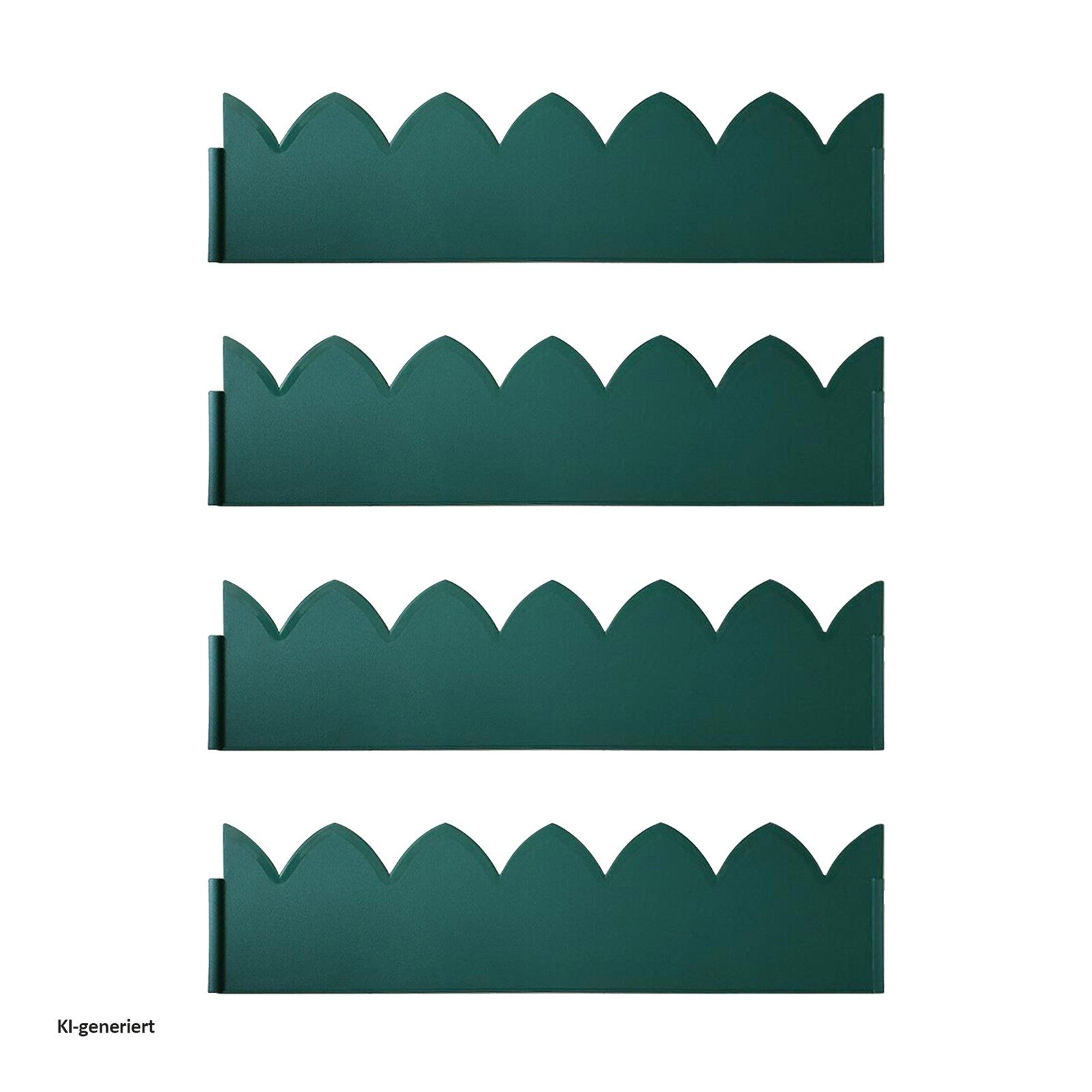 HTI-Living Beetumrandung Beetumrandung Nessa Spitzbogen 4-teilig Grün, LxH: 64.5x14.5 cm, Set, 4 Module, Beetbegrenzung Beeteinfassung
