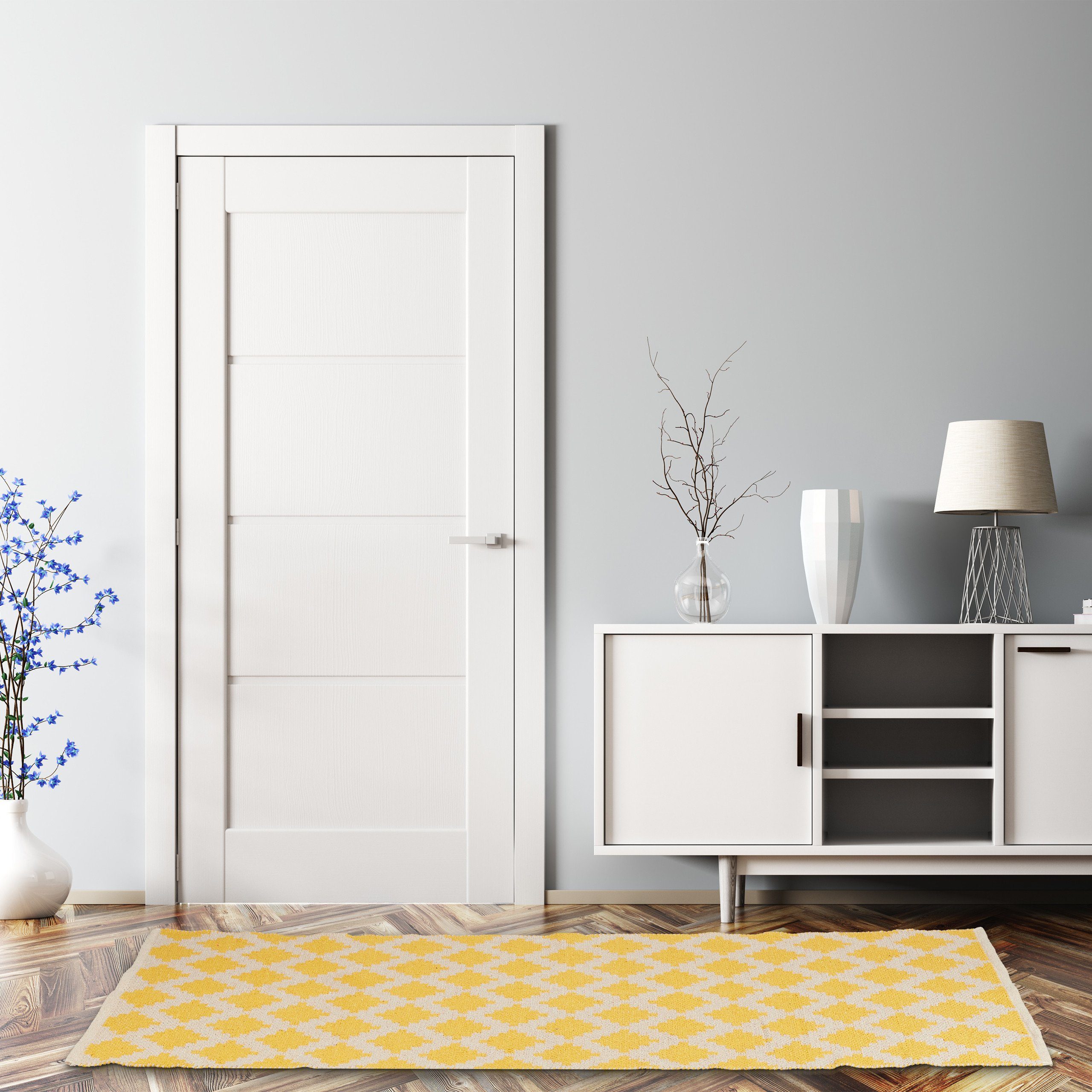 relaxdays Teppich Baumwolle 80 x 200 cm, Höhe: 6 mm, gelb günstig online kaufen