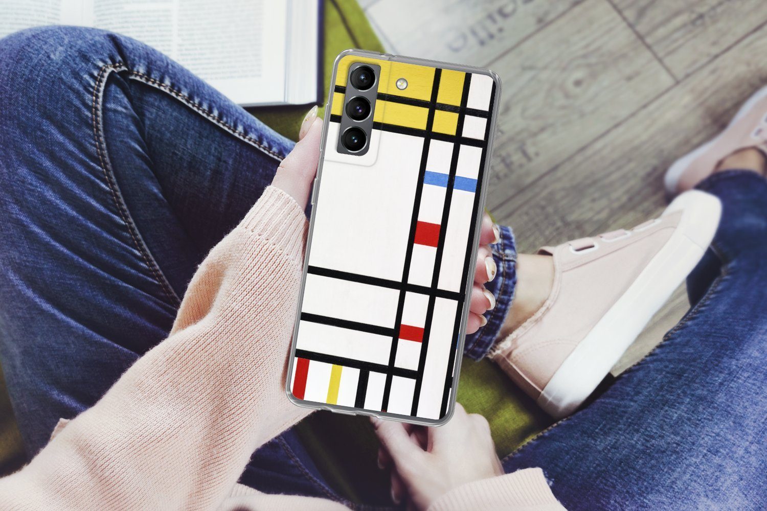 MuchoWow Handyhülle für Samsung Galaxy S21 Place De La Concorde - Piet Mondrian, Phone Case, Silikon, Schutzhülle Dünn