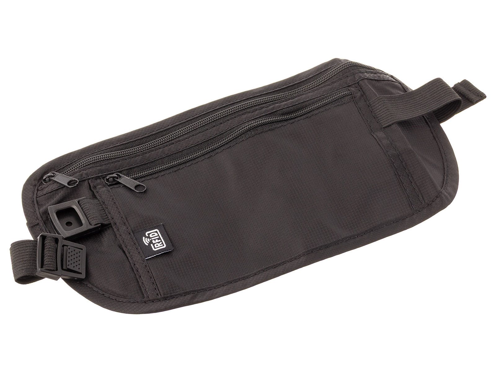 Franky Gürteltasche Bauchtasche für Reisen – flach, sicher & unter Kleidung tragbar (ein Stück, 1-tlg., ca. B/H/T 26/13/3 cm), verstellbarer Bauchgurt