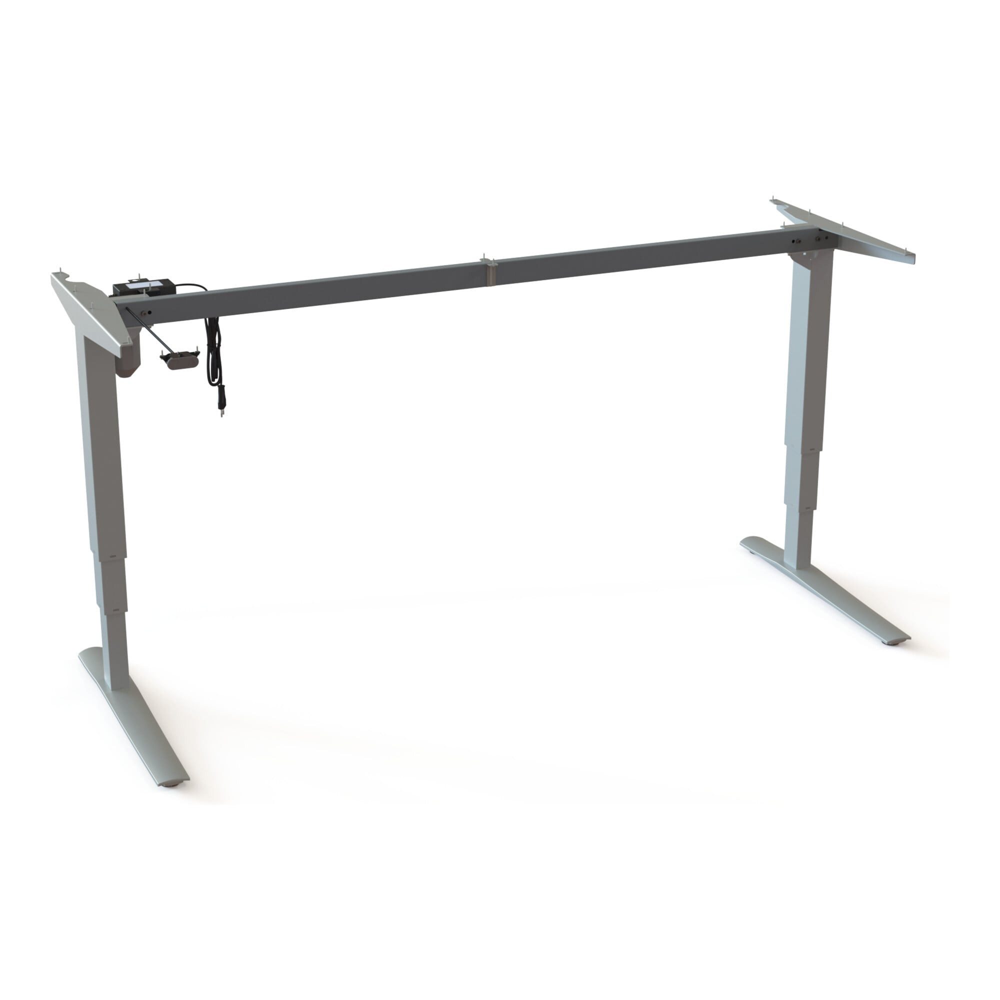 Stier Eckschreibtisch STIER Elektrisch höhenverstellbares Gestell 501-43 Silber für 180 x 80
