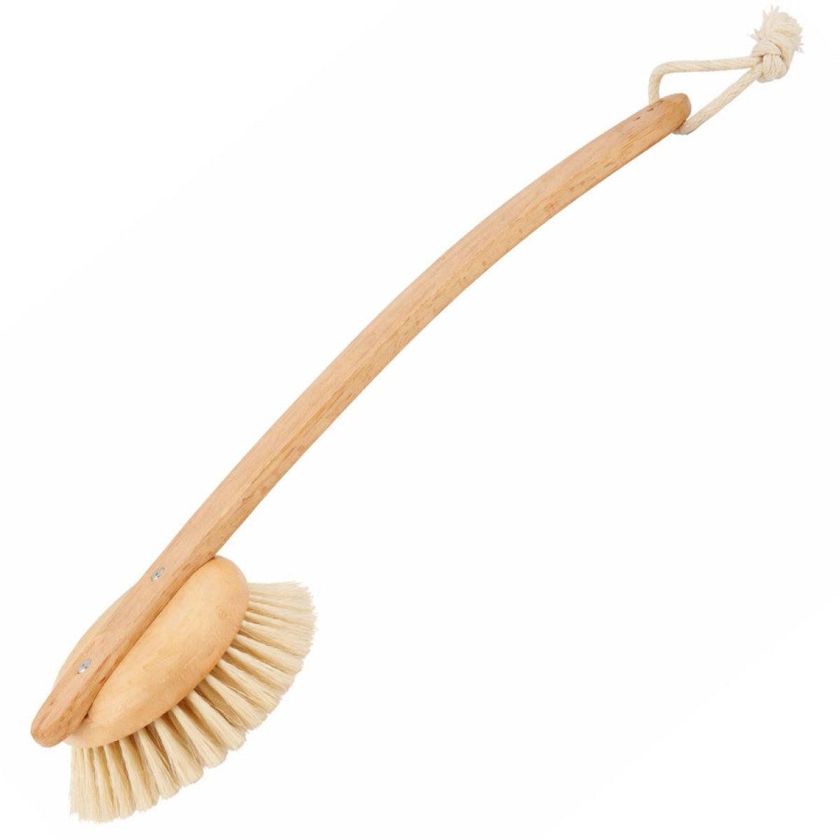 Bürstenhaus Redecker Wellness-Pflegeset Bürstenhaus Badebürste Rund mit gebogenem Stiel (47cm)