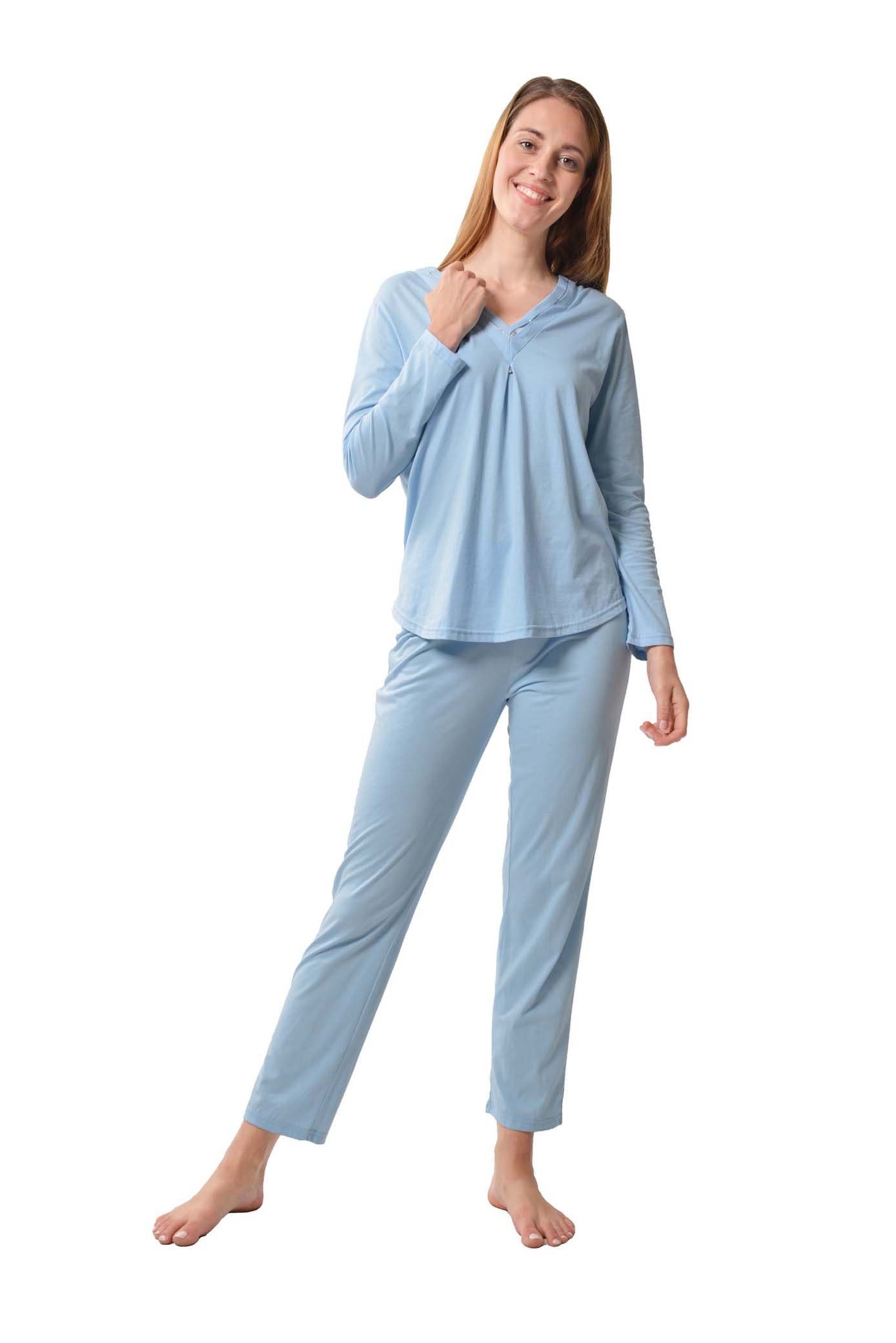 Pyjama Nachthemd Damen/Womens Nachtwäsche Gewebt 100% Baumwolle Schlafanzüge 