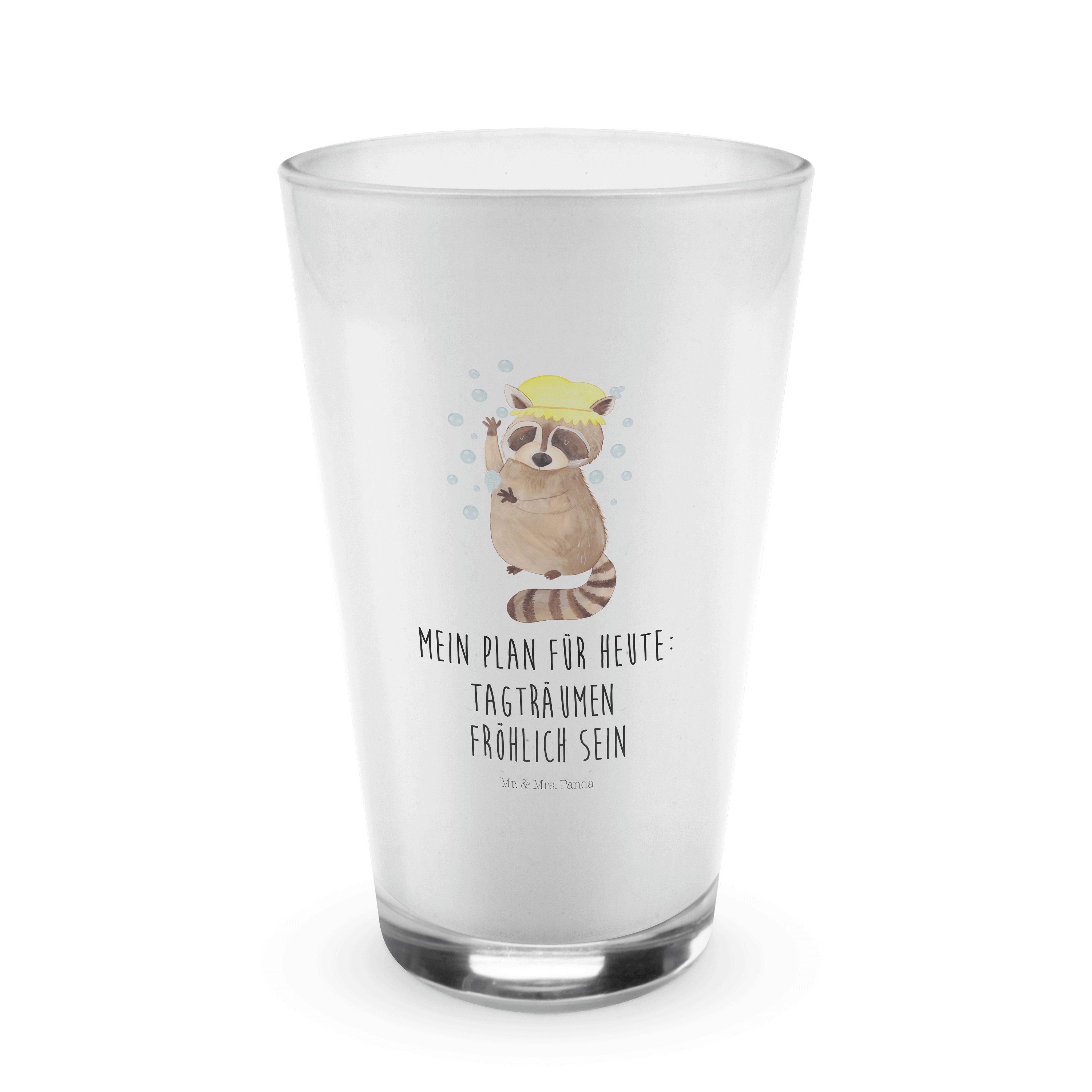 Waschbär Glas Gute Transparent Glas, - Mr. Frö, Mrs. Panda - Glas Premium Laune, Tiere, Plan, Geschenk, &