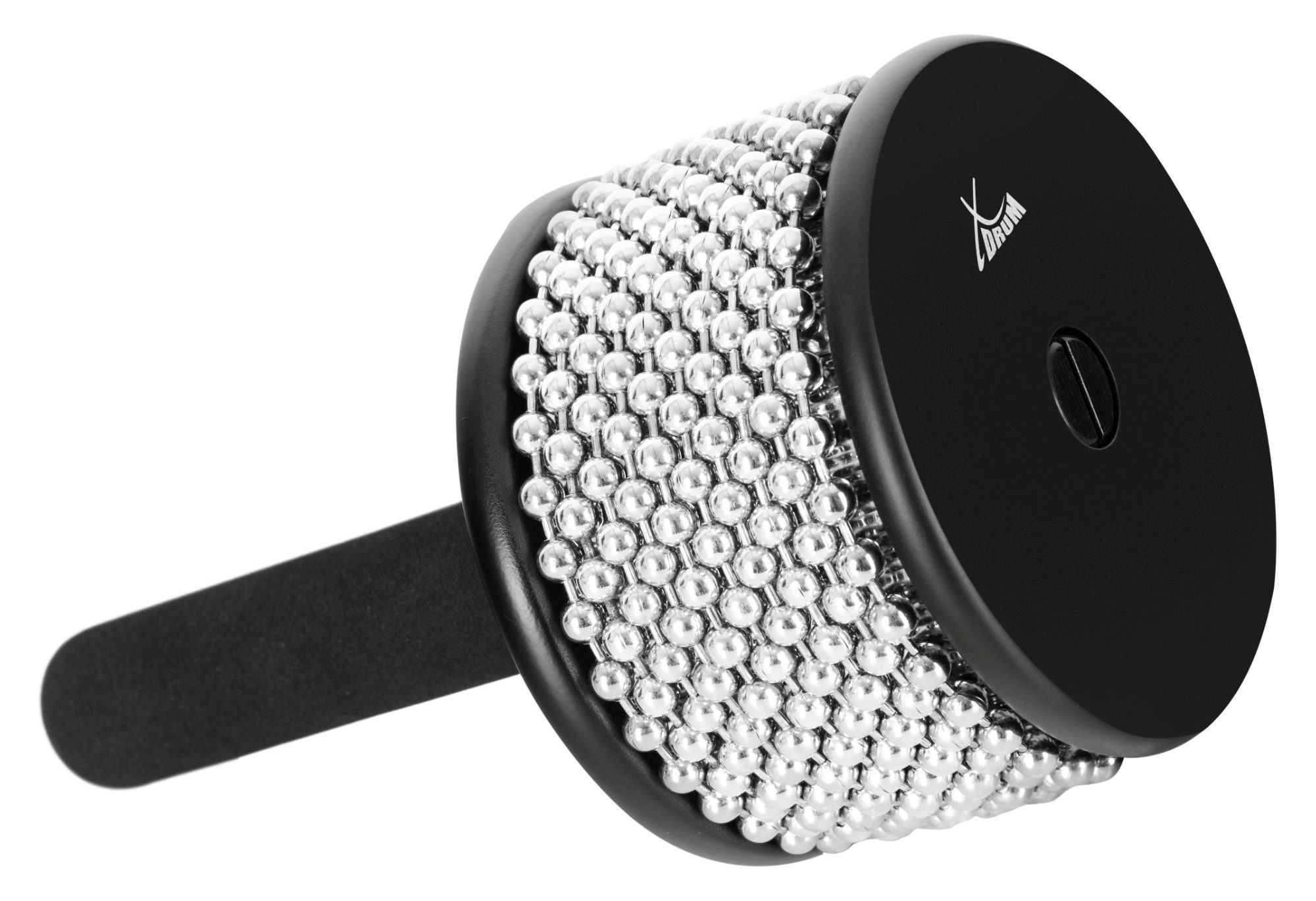 XDrum Spielzeug-Musikinstrument Cabasa Medium - Klassisches Rhythmusinstrument aus Holz, (CB1-BK, 1 tlg., 10 Ketten à 34 Perlen), Kann gerieben oder geschüttelt werden