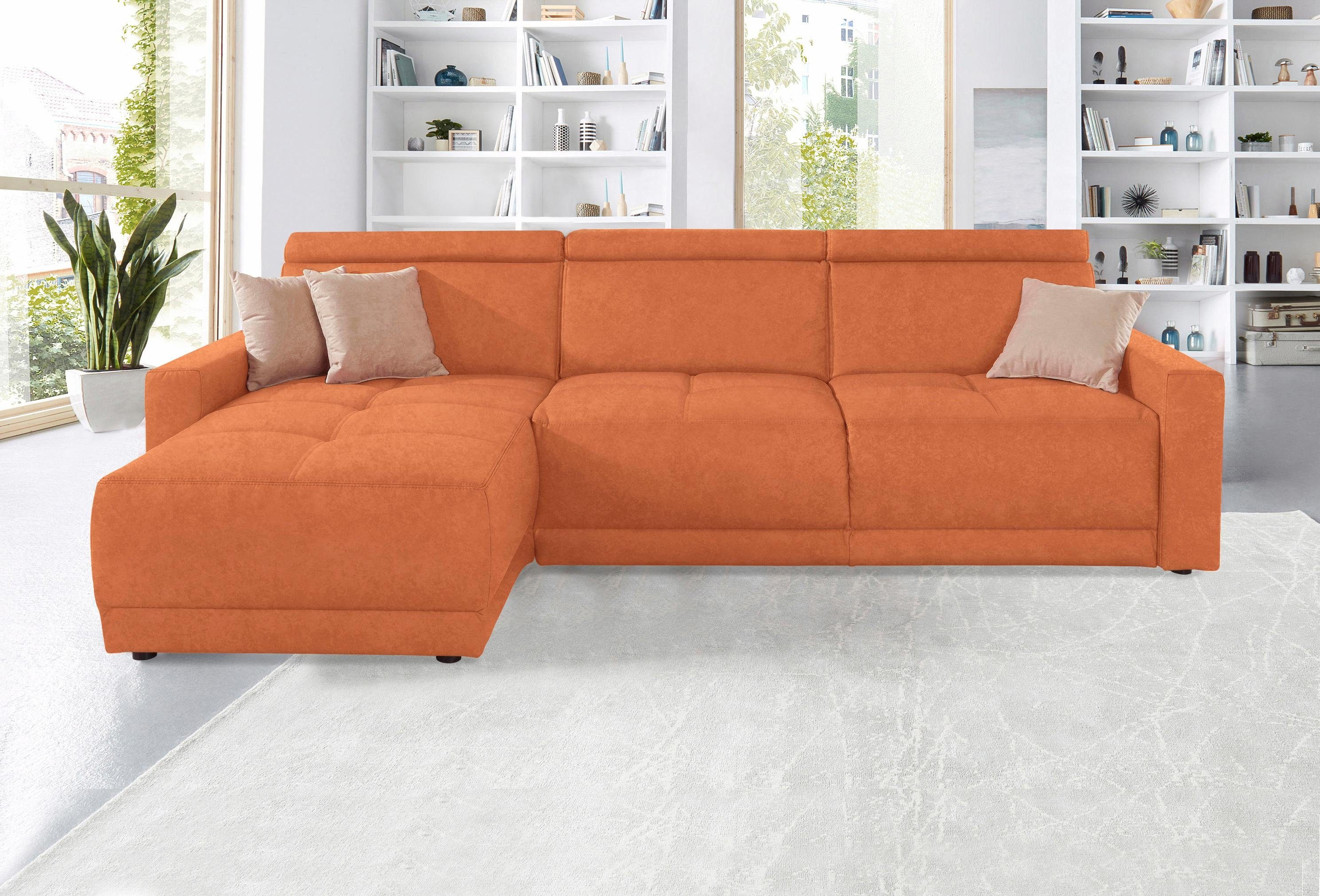 DOMO collection Ecksofa "Ava mit moderner Sitzheftung & toller Doppelnaht, günstig online kaufen