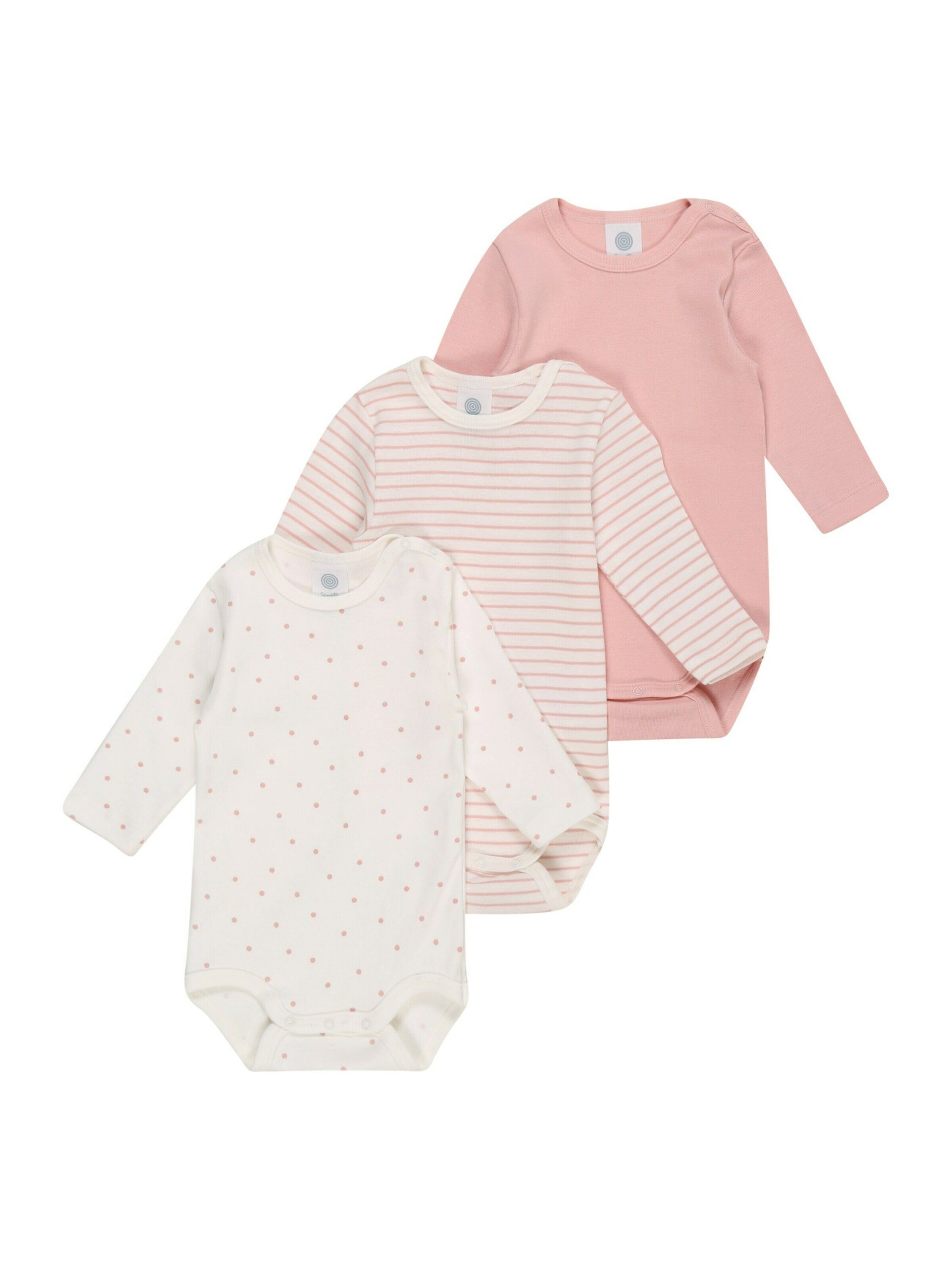 Beige/Pink (3-tlg) Details Sanetta Strampler Plain/ohne