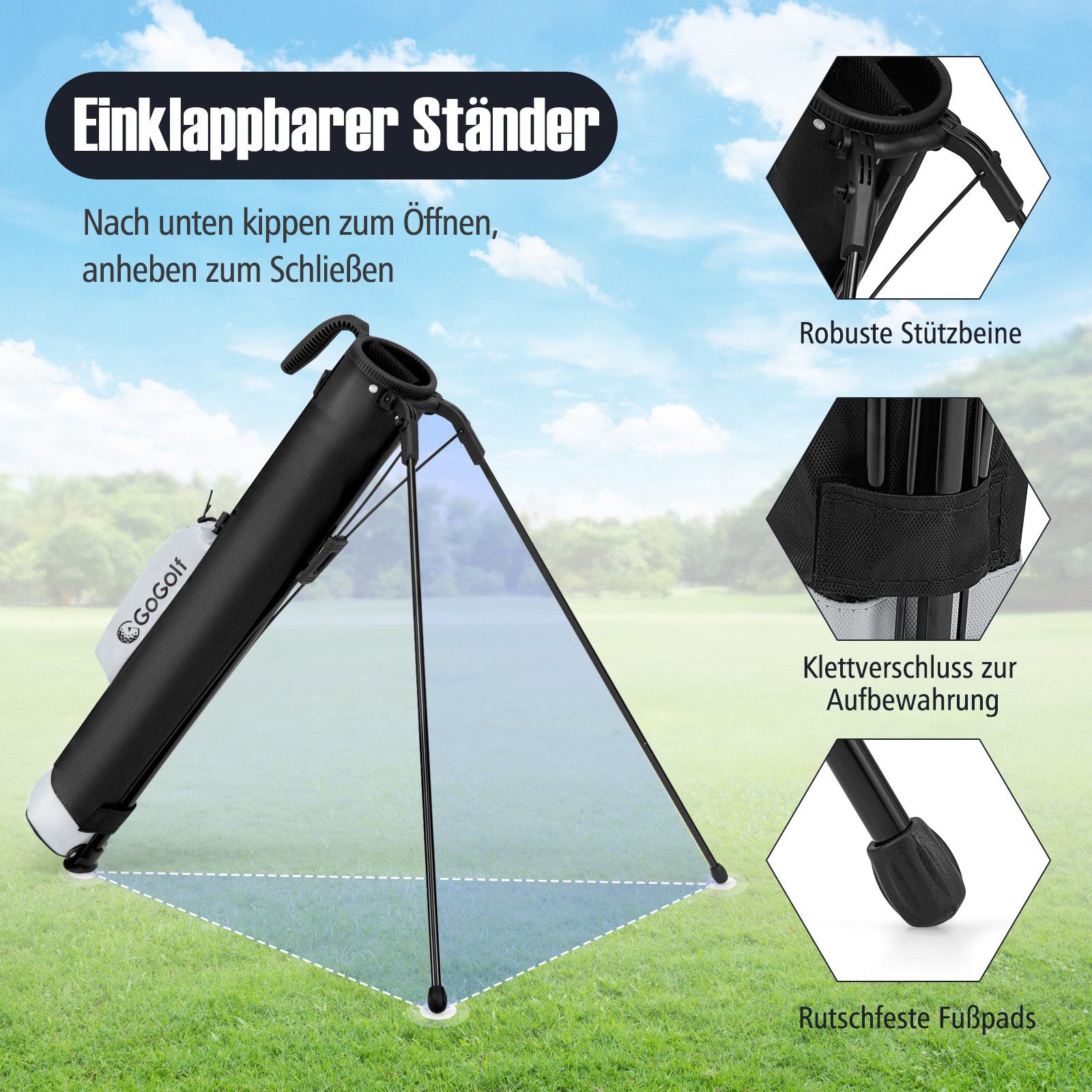 COSTWAY Golfballtasche, Golfbag mit 2 er günstig online kaufen