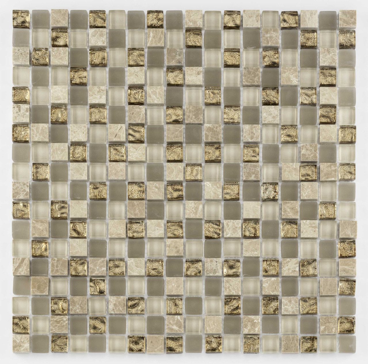 KNG Mosaikfliese Rustica Mini 30 x 30 cm creme, Glas, Beige