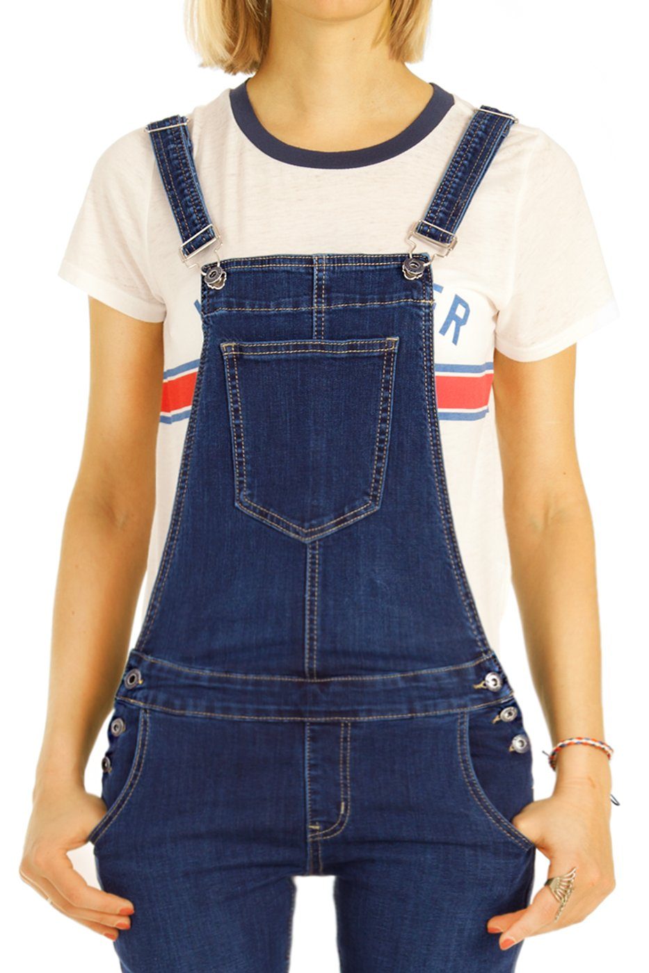 be styled Jeanslatzhose Jeanslatzhose röhrige skinny Passform Jeans Overall günstig online kaufen