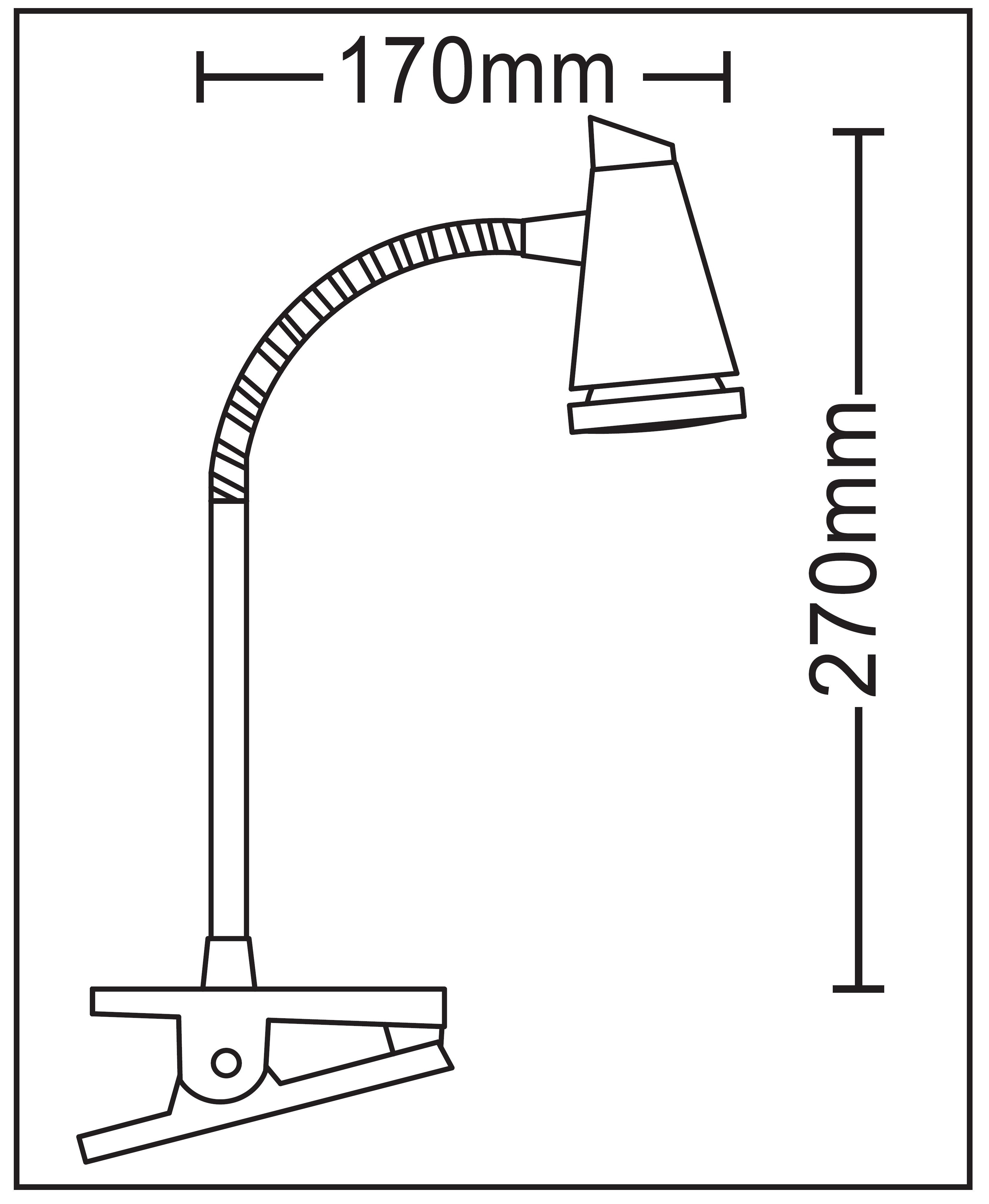 TRANGO LED Klemmtischleuchte, 6612 LED Klemmleuchte I Tischlampe I Leseleuchte I Clip Lampe im Edelstahl-Optik mit Deko-Chrom Ring, Klemmspot I Nachtlicht I Schreibtischlampe, inkl. 1x 5 Watt GU10 3000K warmweiß LED Leuchtmittel