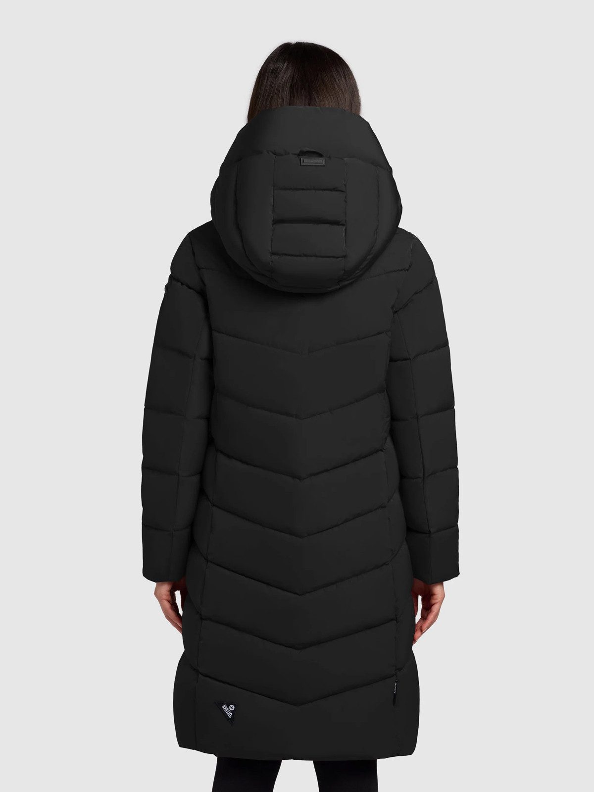 khujo Wintermantel khujo MIKIA 4 Damen Steppmantel mit Kapuze, Regular Fit (1-tlg) Strickeinsätze am Kragen, den Taschen und Ärmeln