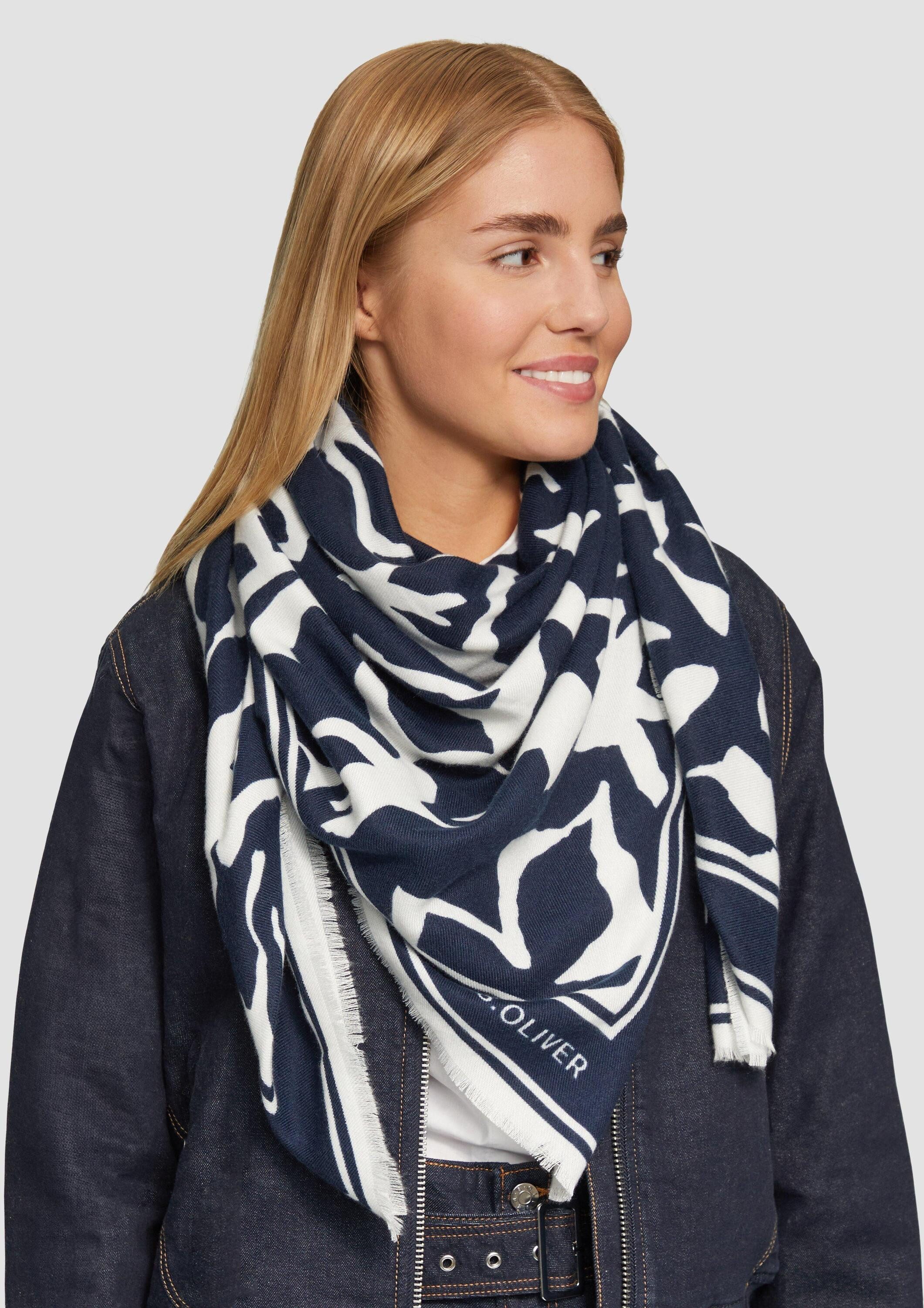 s.Oliver Schal Tuch Tuch mit All-over-Print, günstig online kaufen