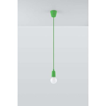 etc-shop Pendelleuchte, Leuchtmittel nicht inklusive, Pendelleuchte Deckenleuchte Grün 1-flammig H 90 cm PVC Esszimmer