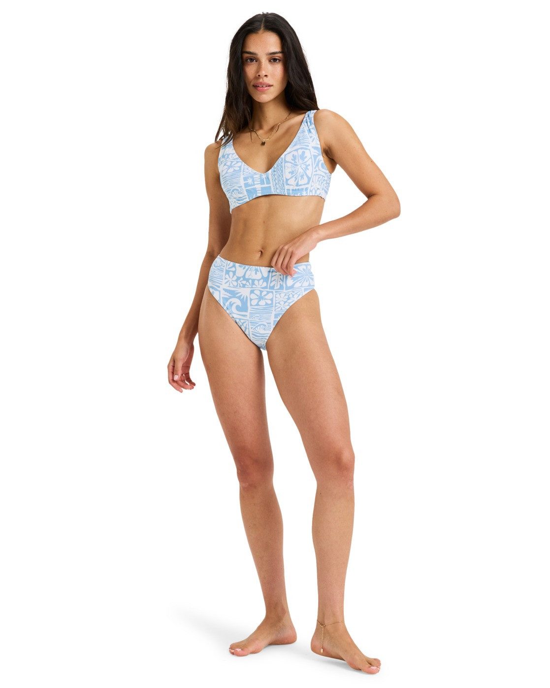 Roxy Bikini-Hose Flowers Wave Mid Waist Mod