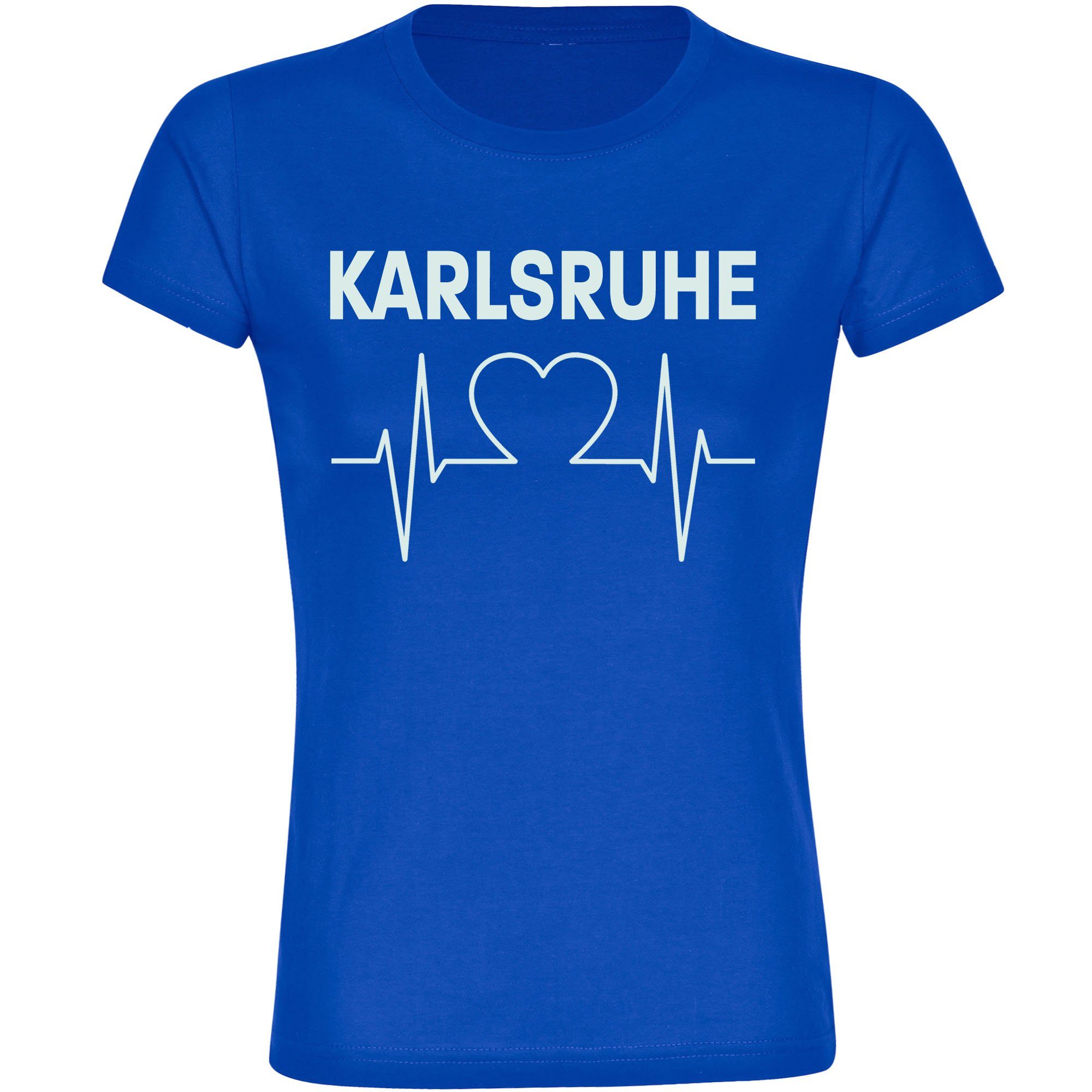 multifanshop T-Shirt Damen Karlsruhe - Herzschlag - Frauen