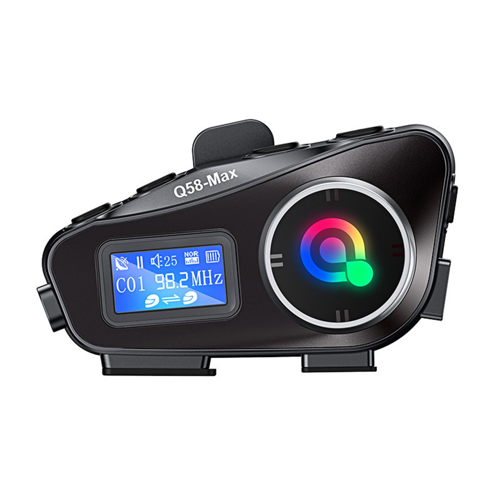 MOPUEA Bluetooth-Kopfhörer 5.3 Motorrad Headset mit 500 m Intercom & MP3 Bluetooth-Kopfhörer (Festes Mikrofon, 500 m Intercom, Bluetooth 5.3, CVC DSP, 1000 mAh Akku)