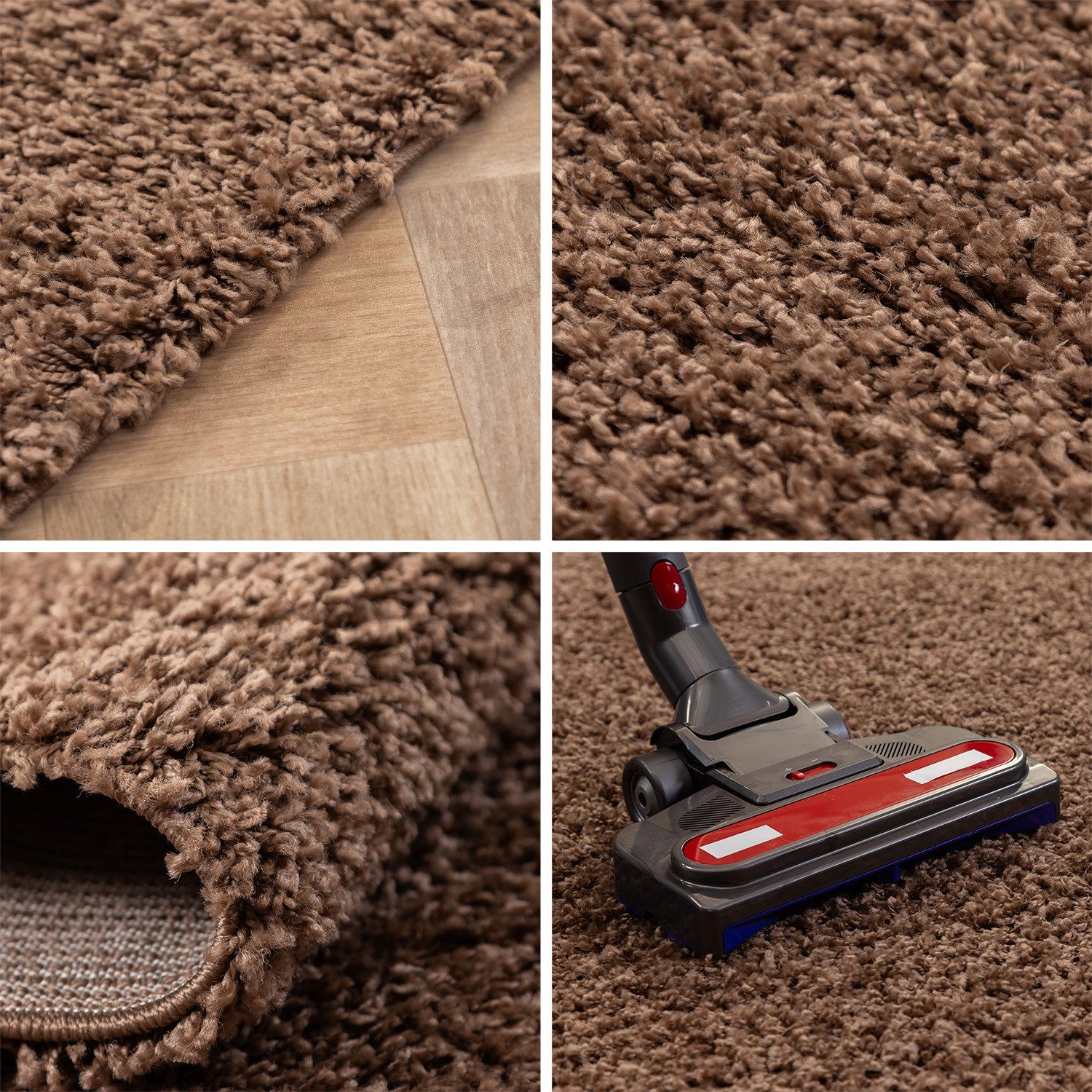 Carpettex Hochflor-Teppich Unicolor - Einfarbig, Rund, Höhe: 30 mm, Einfarbig Shaggy Teppich Wohnzimmer Langflor versch. farben und größen