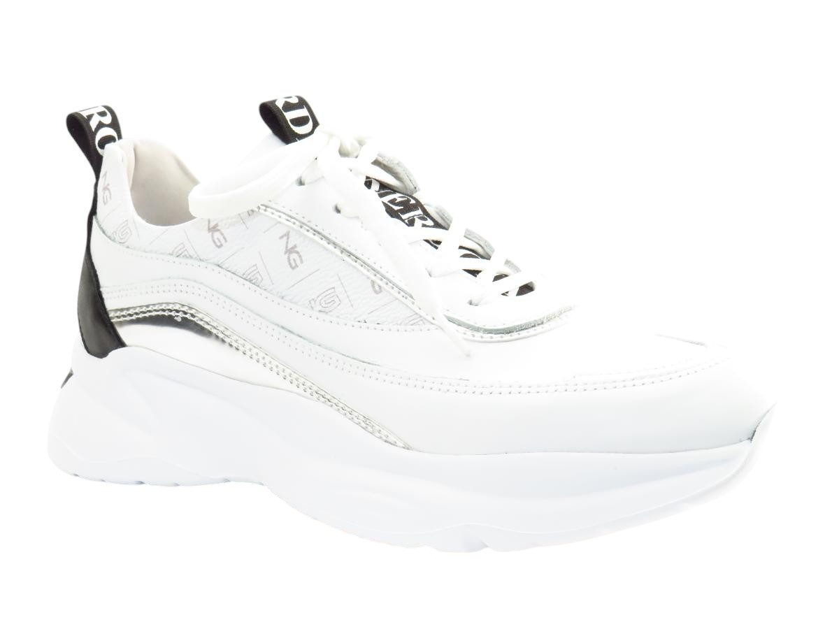 weiss silber print Sneaker