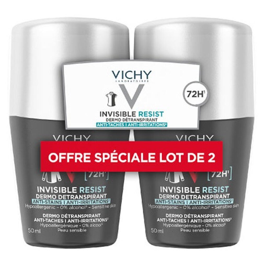 Vichy Deo-Spray Homme Invisible Resist 72H Kugeldeperspirant Set 2 x 50ml
