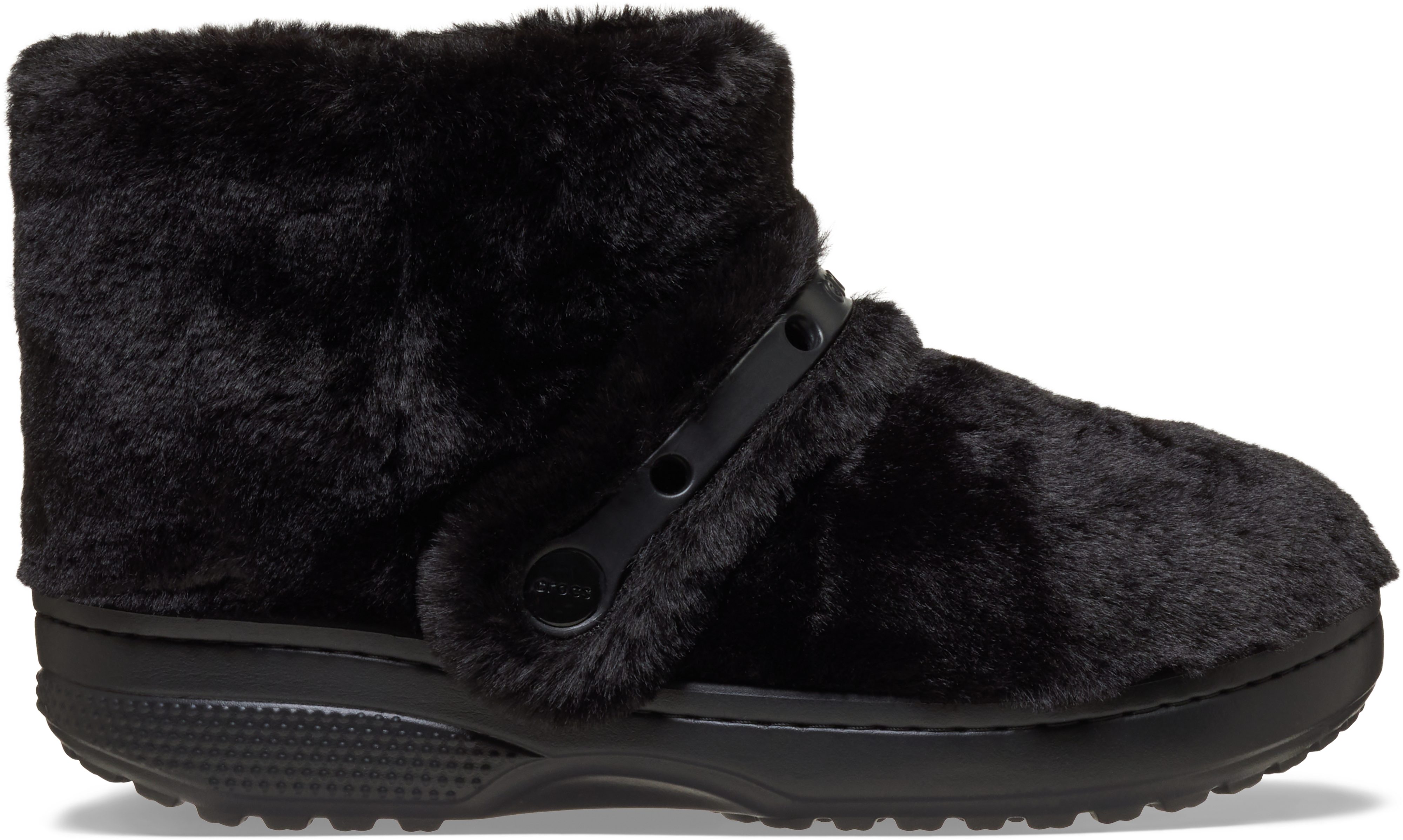 Crocs Unfurgettable Boot Winterboots Schlupfboots, Hausschuh mit Klettriemchen, Warmfutter