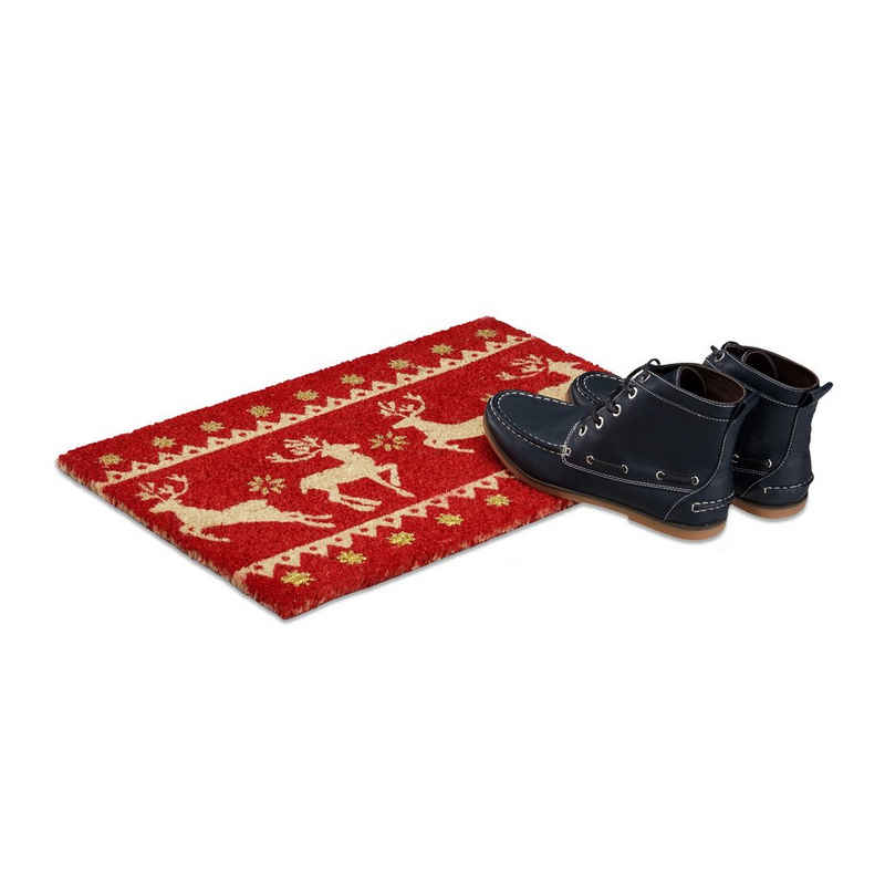 Fußmatte Fußmatte Weihnachten, relaxdays, Höhe: 15 mm