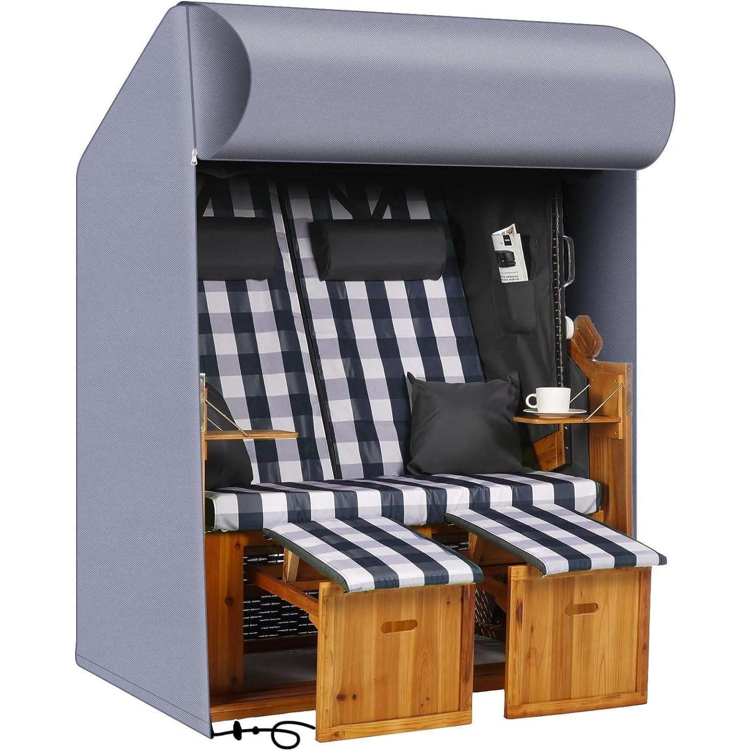LuxusKollektion Strandkorb-Schutzhülle Strandkorb Schutzhülle 125x90x165/135cm Grau (1-St)