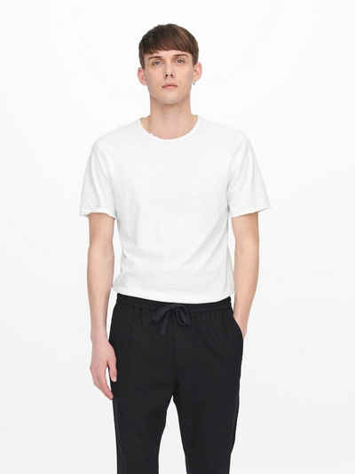 ONLY & SONS T-Shirt ONSBENNE LONGY SS TEE NF 7822 NOOS - 22017822 4783 in Weiß-2