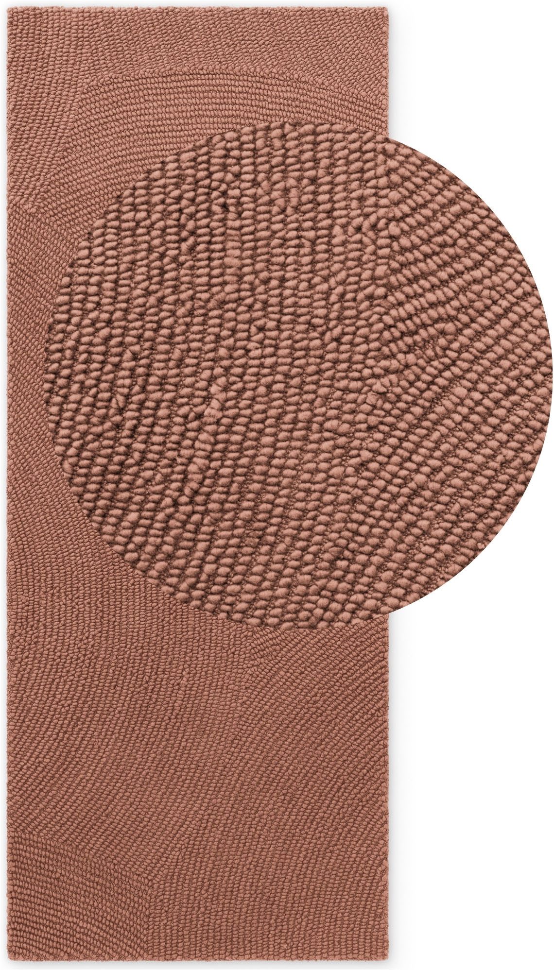 HANSE Home Wollteppich Calmio, auch als Läufer und in rund, rechteckig, Höhe: 18 mm, Handgetuftet, Wolle, Natur, Wohnzimmer, Schlafzimmer, Skandi, Hygge