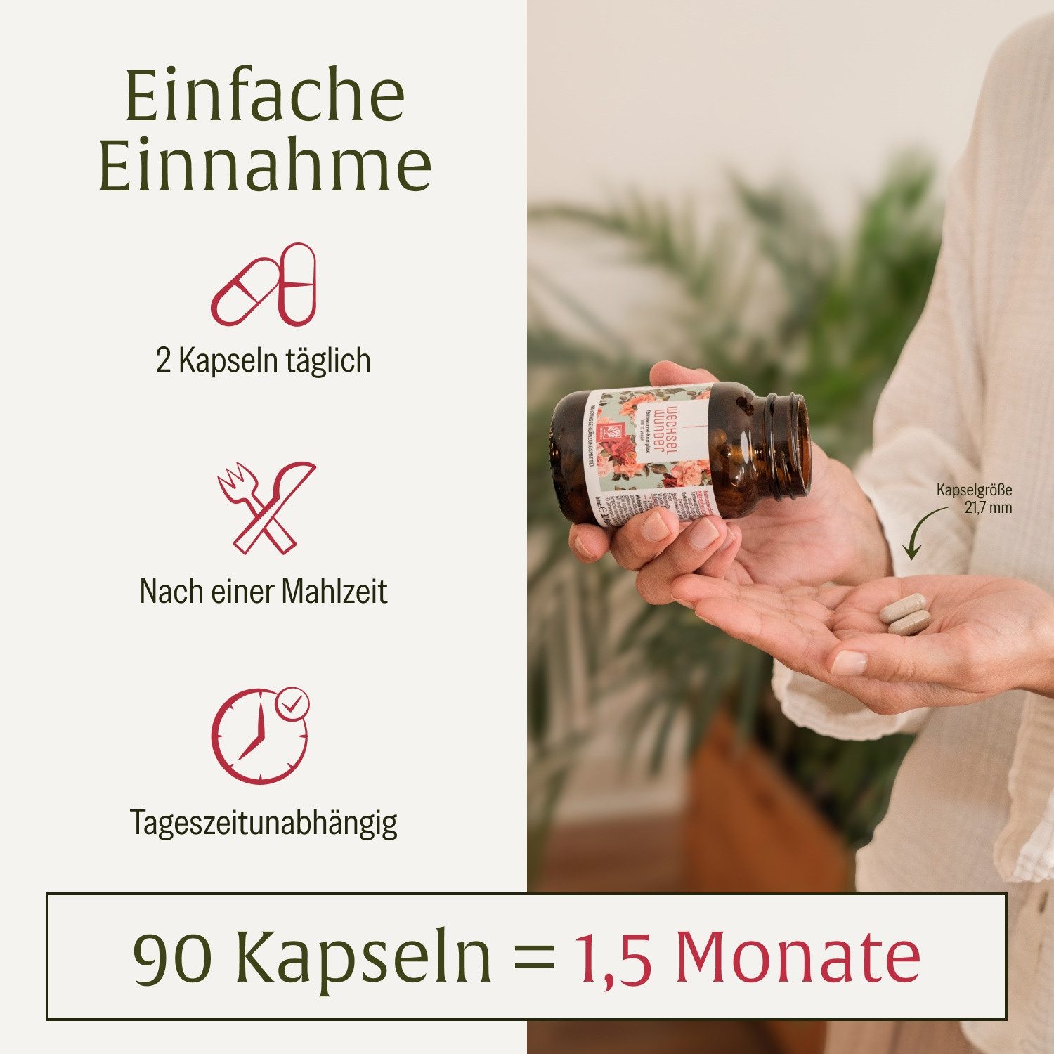 Naturtreu Wechselwunder Kapseln, 1 er 90 St., 53.5 g, Durchdachte Entwicklung, Vegan, Laborgeprüft, Hochwertige Inhaltstoffe – Bild 5 von 5