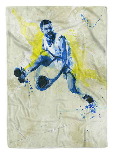 Sinus Art Handtücher SplashArt Sport Handtuch Strandhandtuch Saunatuch Kuscheldecke Kunstvoll Basketball III S, Baumwolle-Polyester-Mix (1-St), Handtuch