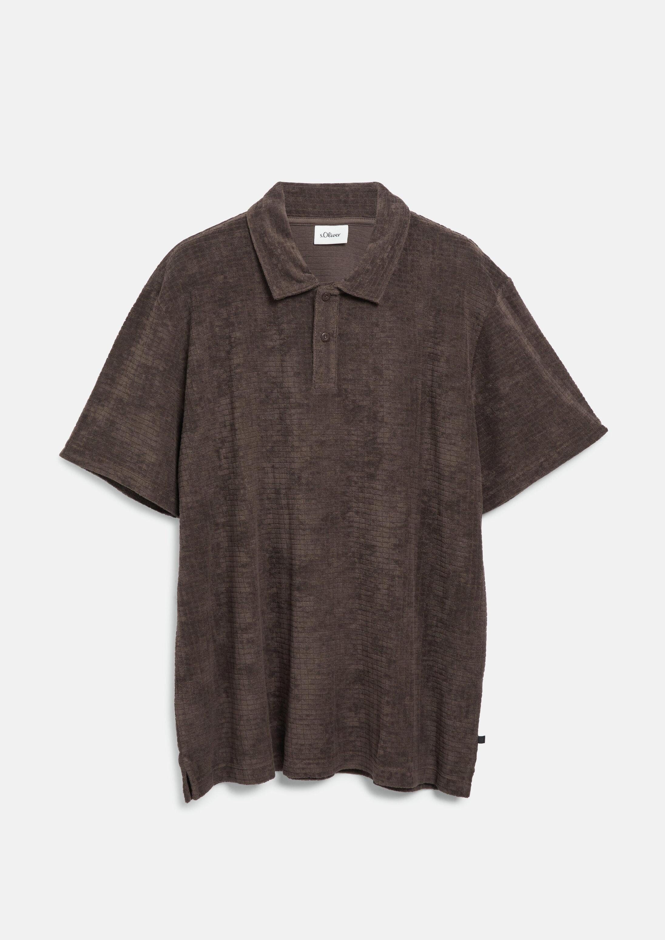 s.Oliver Kurzarmshirt Polo-Shirt Polo-Shirt aus Strukturfrottee