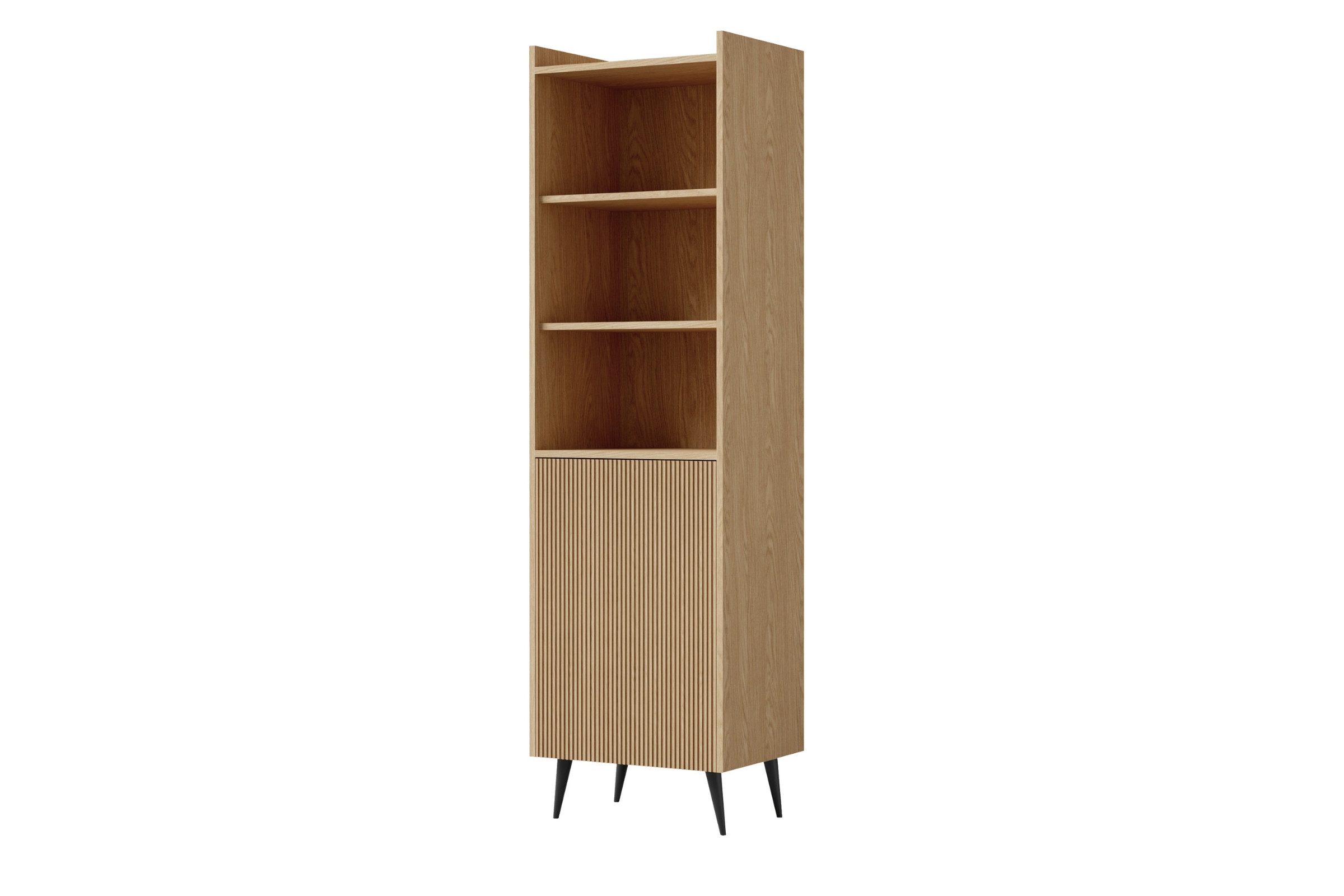 Deine Möbel 24 Regal DALIA 01 mit Riffelfront, 5 Fächern und Tür in Frühlingseiche, Set 1-tlg., 2/180/41 cm, DALIA-Kollektion