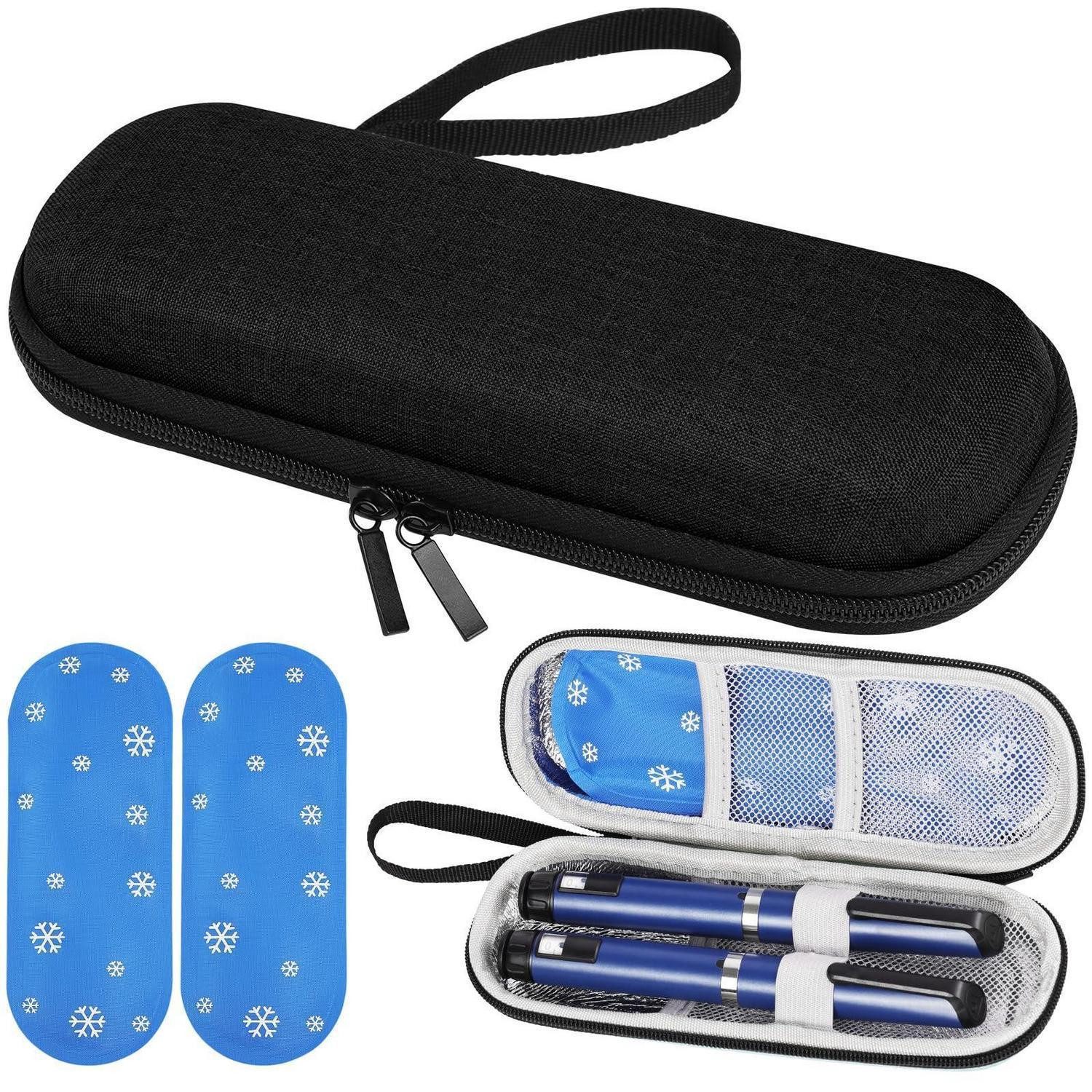 LuxusKollektion Kühltasche Insulin Kühltasche TSA Kühlakku Pen Isoliertasche Epipen Schwarz