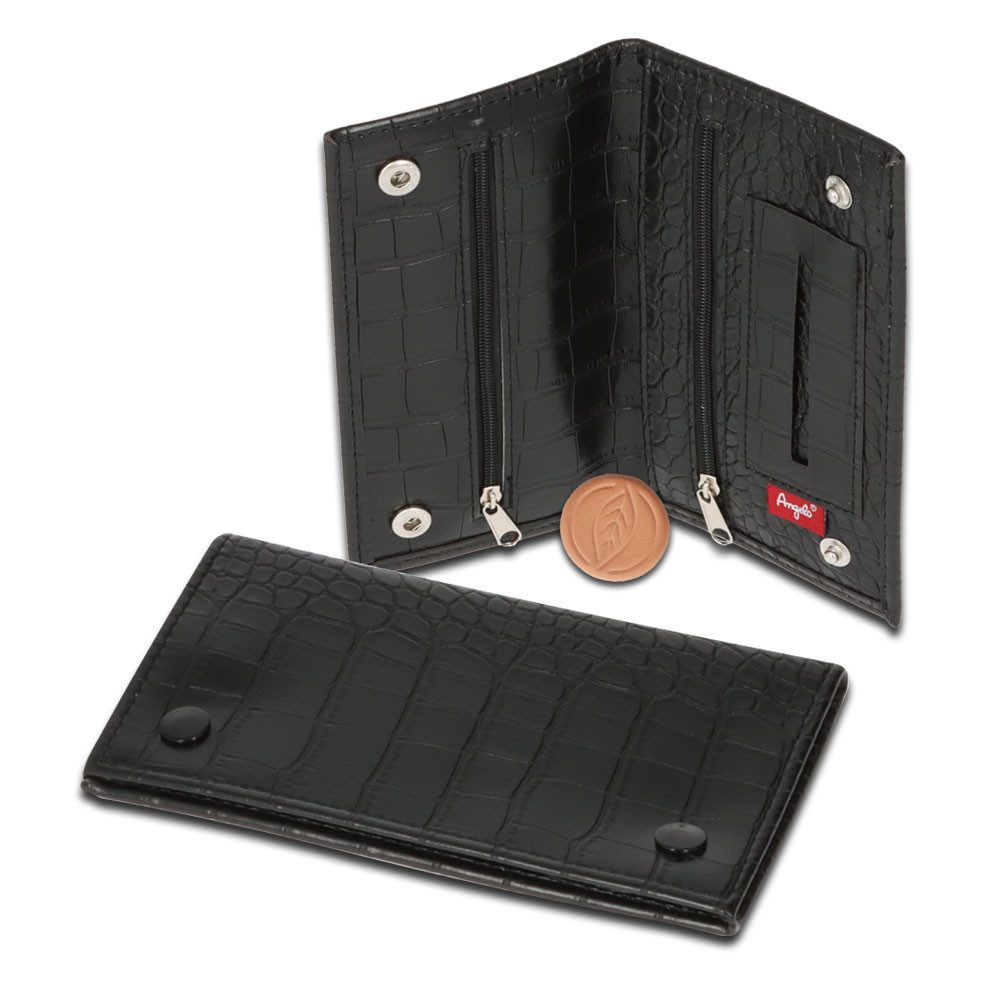 Coumo Tabakbeutel Tabaktasche, Drehertasche Schlangenlederoptik Schwarz günstig online kaufen