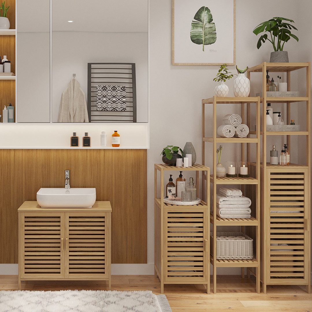 Bellamio Badmöbel-Set Newa, (2er-Set, 1x Waschbeckenunterschrank, 1x Hochsc günstig online kaufen