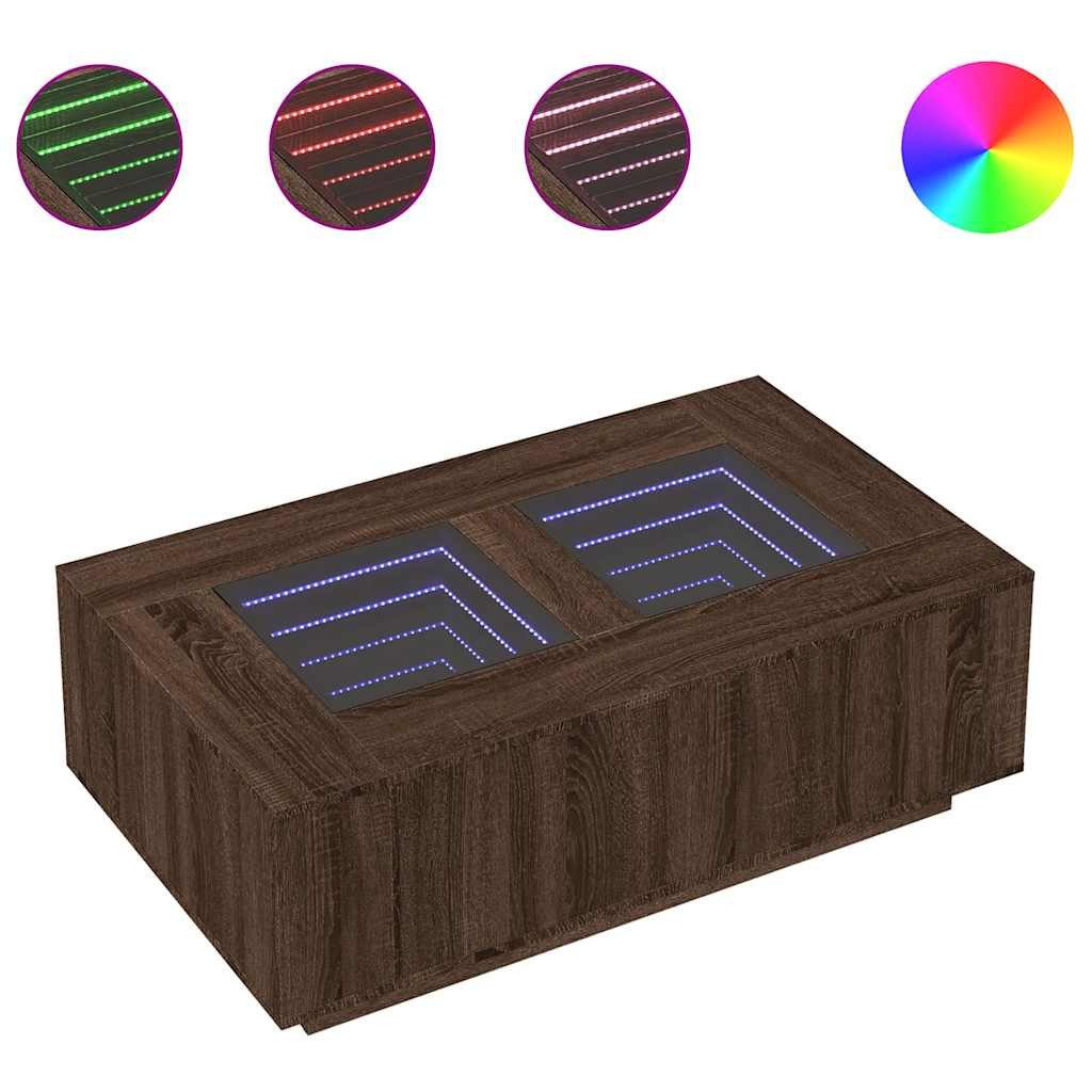 vidaXL Couchtisch Couchtisch mit Infinity-LED Braun günstig online kaufen