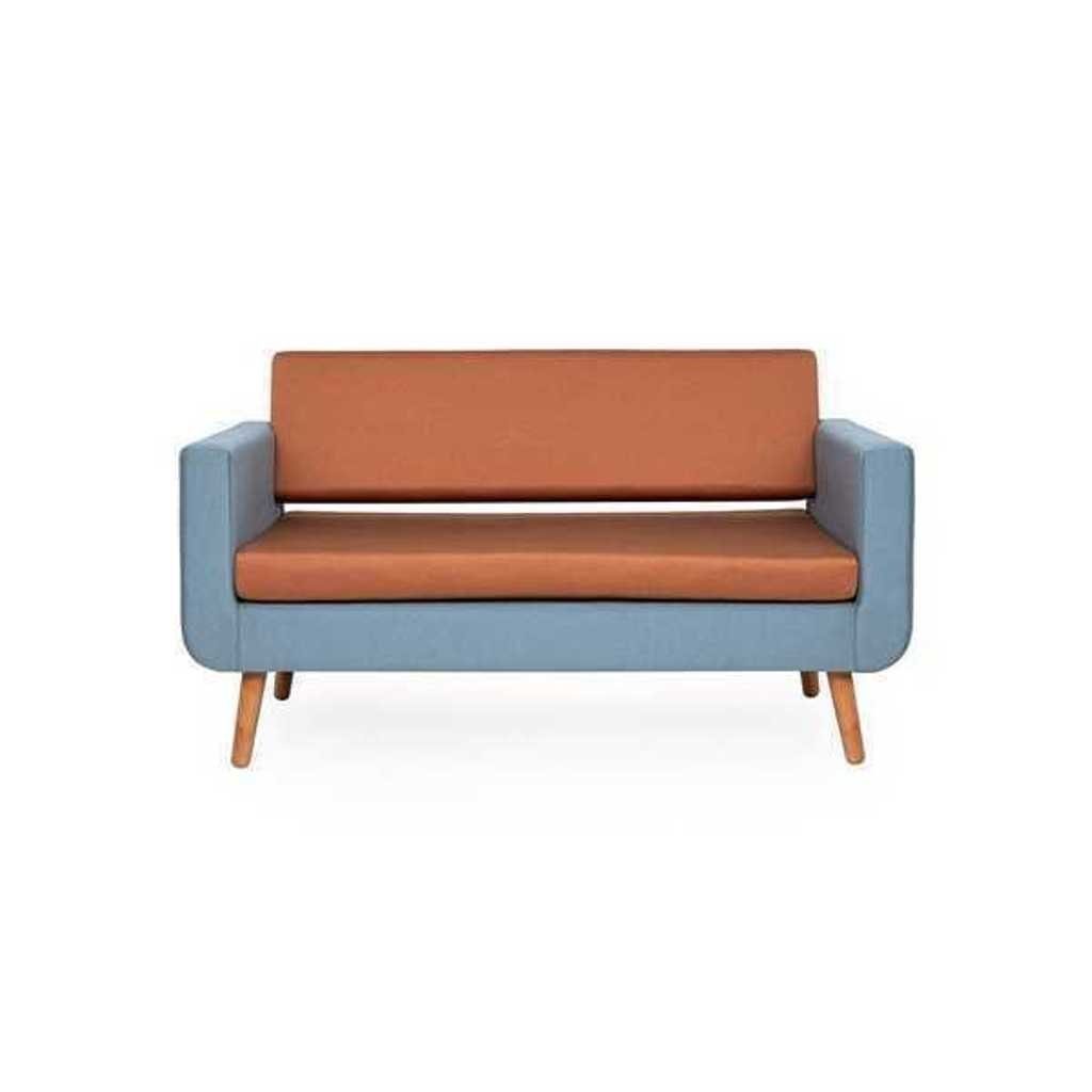 JVmoebel 2-Sitzer in Wohnzimmer Designer Grau-Oranges Luxus Made Europa Sofa Polster, 1 Couch Teile, 2-Sitzer